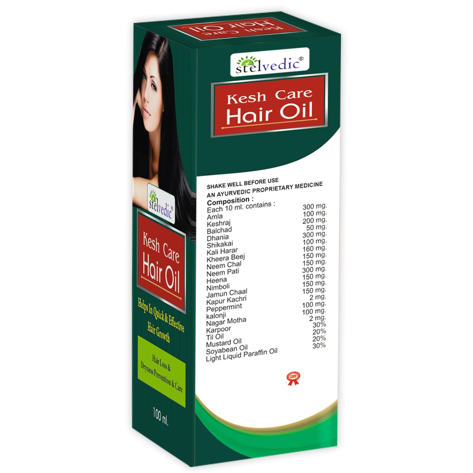 KESH CARE STELVEDIC Oil - 100% Pure Natural Hair Growth Oil for Women & Men - Promotes Thicker, Longer & Healthier Hair - Ideal for Daily Scalp Massage & Hair Care Routine