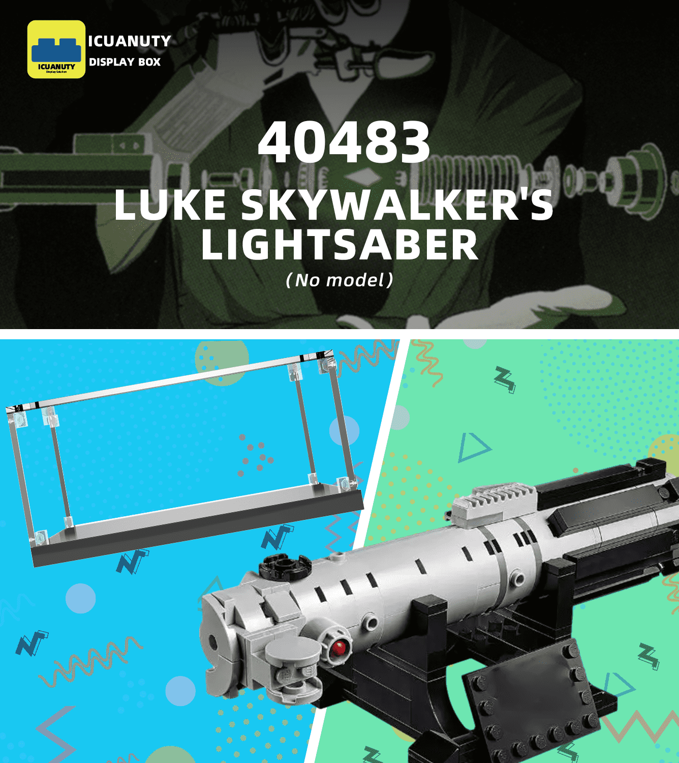Premium LEGO Luke Skywalker's Lightsaber 40483 Display Case - Showcase & Protect Your Collectible - Perfect for Home, Office, or Gift
