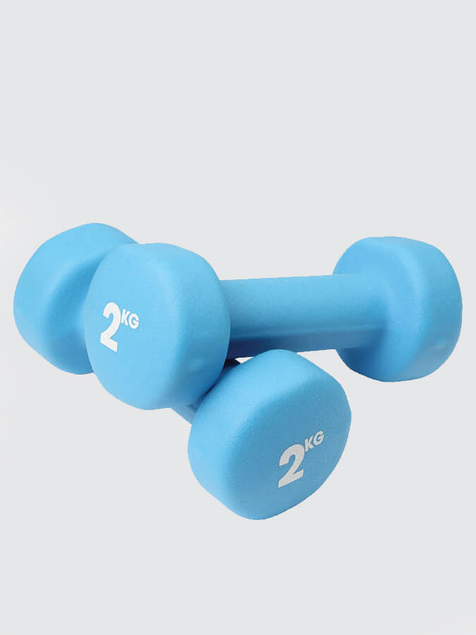 2Kg Neo Dumbbells Set of 2 - Lightweight Yoga & Fitness Weights for Women & Men - Perfect for Home Workouts, Yoga, Pilates and Strength Training (Blue)