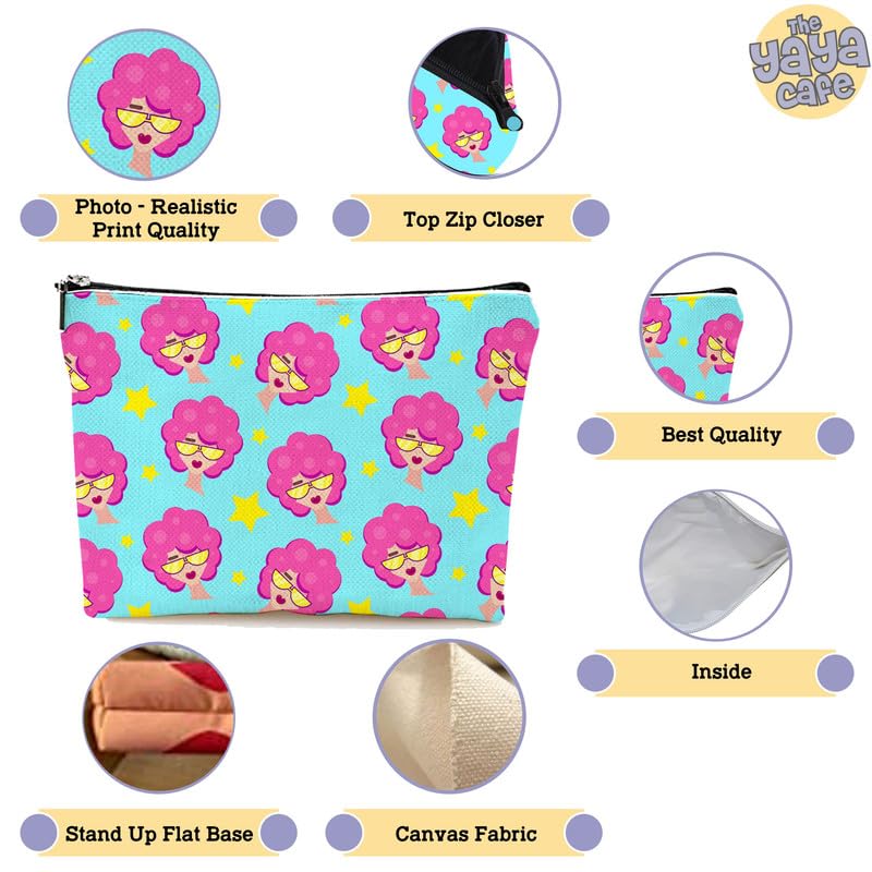TheYaYaCafe Waterproof Cosmetic Bag for Women - Large Makeup Organizer Pouch with Pop Print, Multi-Functional Travel Toiletry Storage Bag | Perfect for Travel, Gym, Beach & Daily Essentials Organization