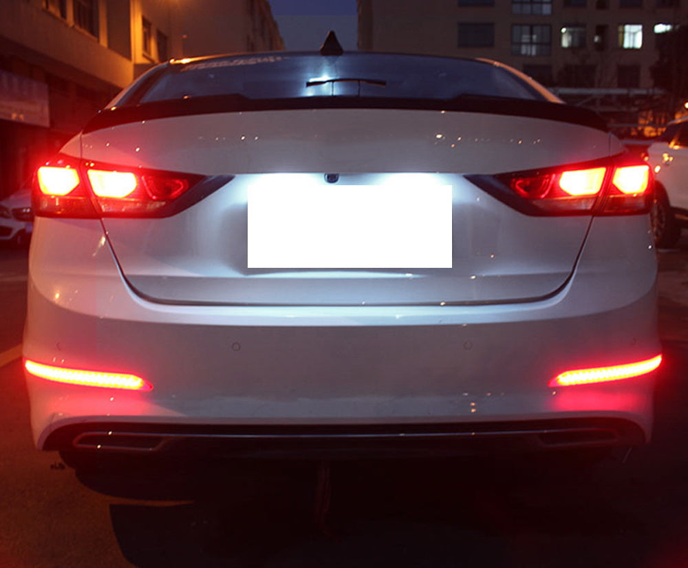 17-18 Hyundai Elantra Full LED Bumper Reflector with Sequential Turn Signal Lights - Upgrade Your Car's Rear Safety & Style for Night Driving & Custom Look