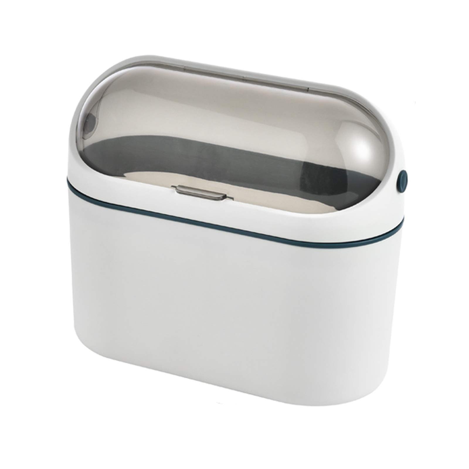 ZLASS Small Hanging Trash Can with Lid - Wall Mounted Flip Top Waste Bin for Kitchen, Bathroom, Office, Car & Bedroom - Space Saving Cabinet Door Trash Can (Blue) - Perfect for Compact Spaces & Organized Homes