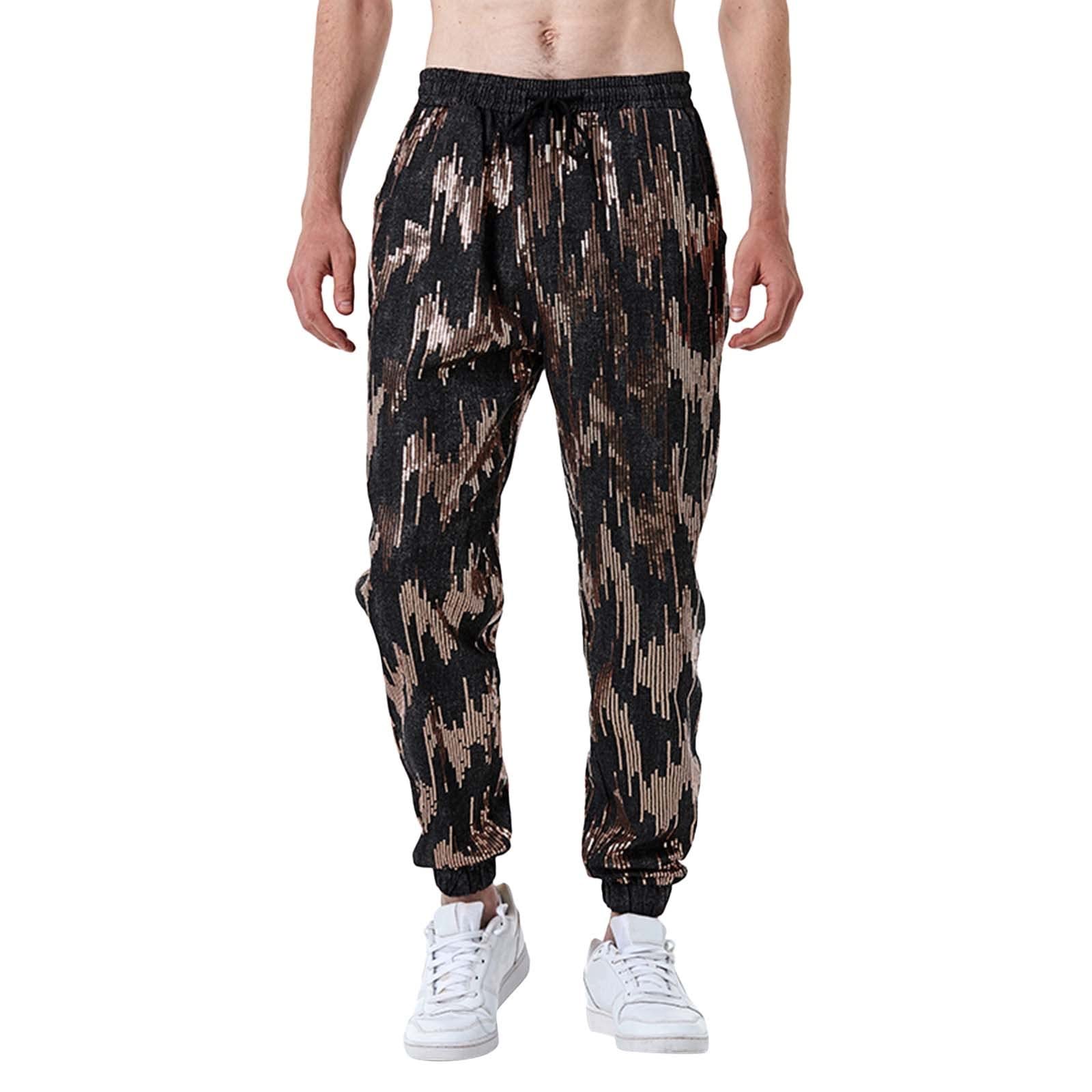 Big Men's Loose Sequins Leggings - Fashion Dance Pants for Party & Casual Wear