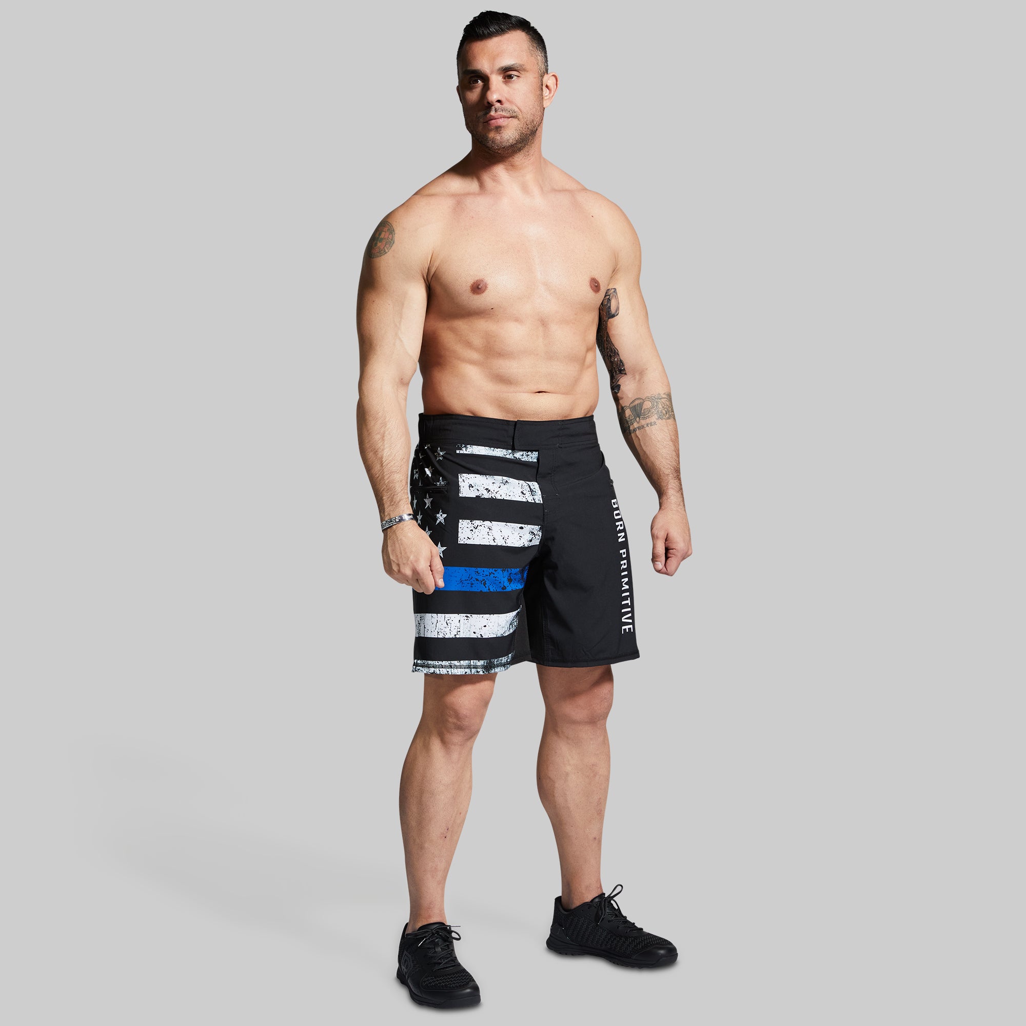 American Defender Short Velcro 3.0 - Thin Blue Line Tactical Belt for Police & First Responders | Durable Nylon Webbing for Everyday Carry & Duty Use