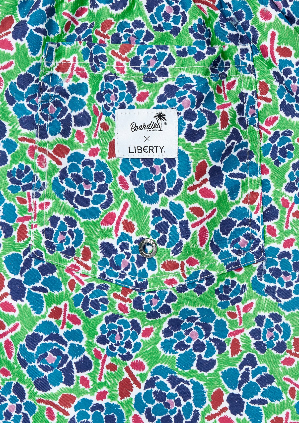 Boardies® X Liberty Charleston Posy Floral Print Swim Trunks for Men - Quick Dry Beach Shorts for Swimming, Surfing & Summer Vacations