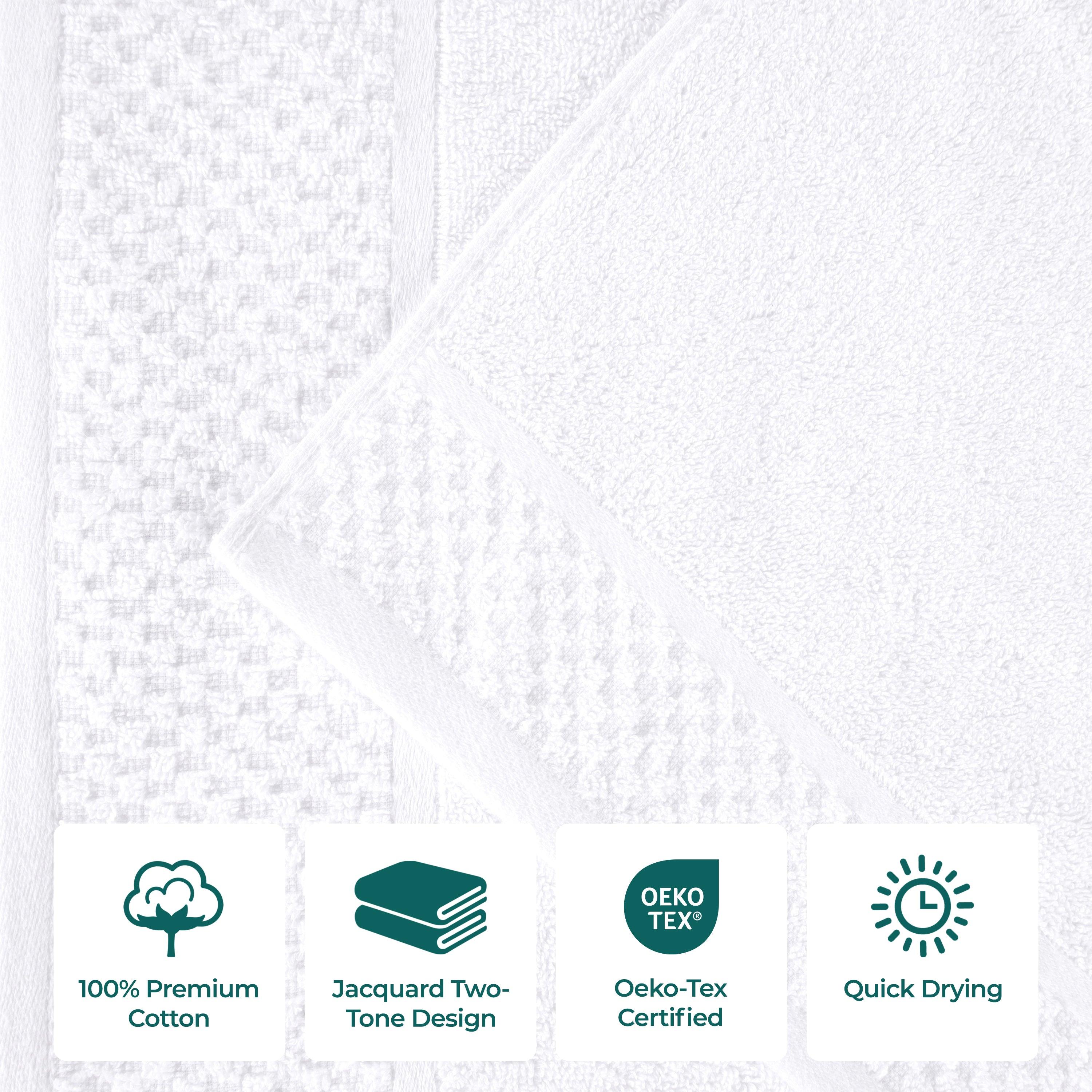 Premium 6-Piece Cotton Jacquard Towel Set - Solid & Two-Toned Colors | Soft & Absorbent Bath Towels for Spa, Gym, and Luxury Home Use