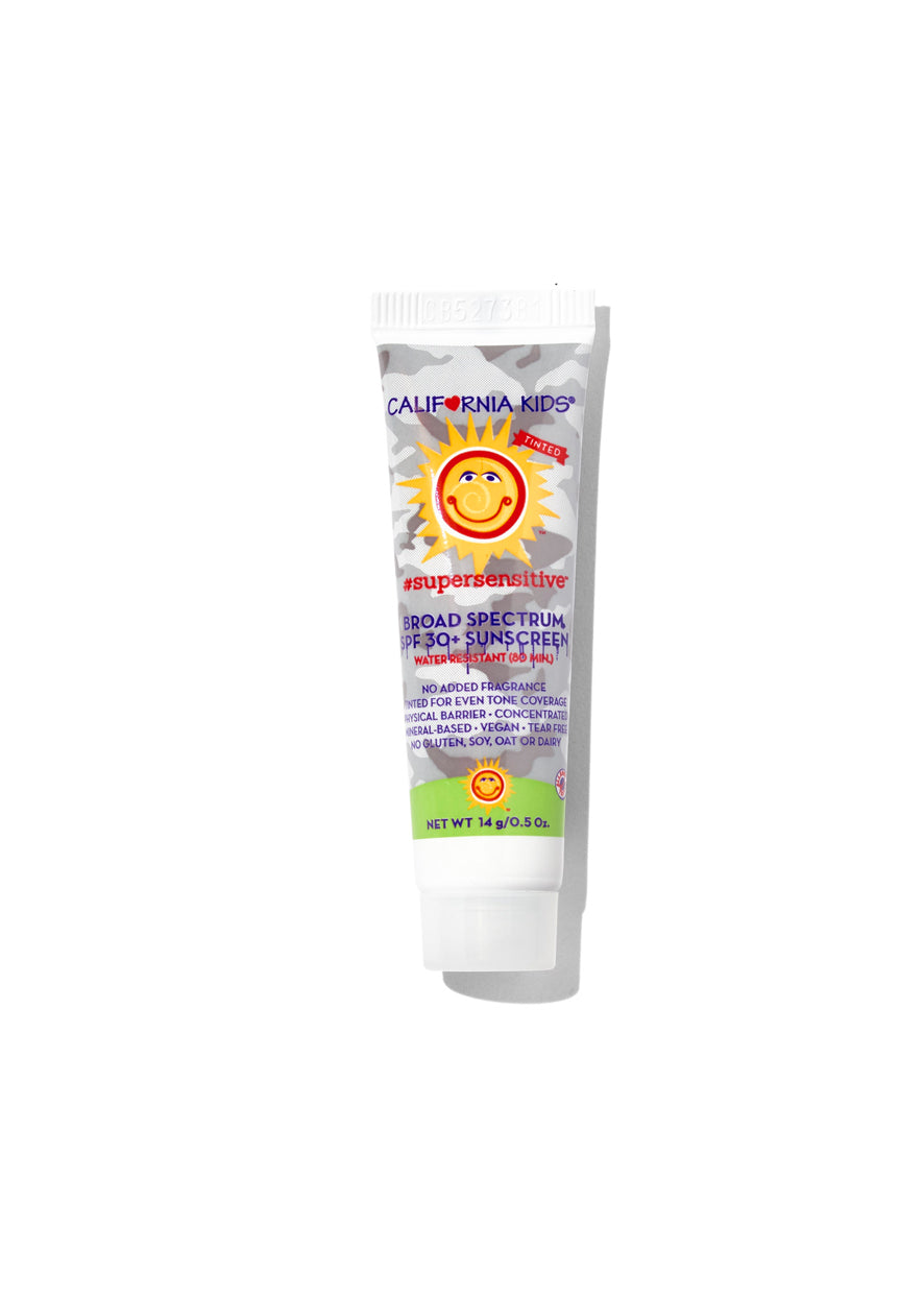 California Kids® #supersensitive™ 0.5oz Tinted Broad Spectrum SPF 30+ Sunscreen for Babies & Sensitive Skin - Water-Resistant, Hypoallergenic Sun Protection for Outdoor Activities, Beach & Swimming