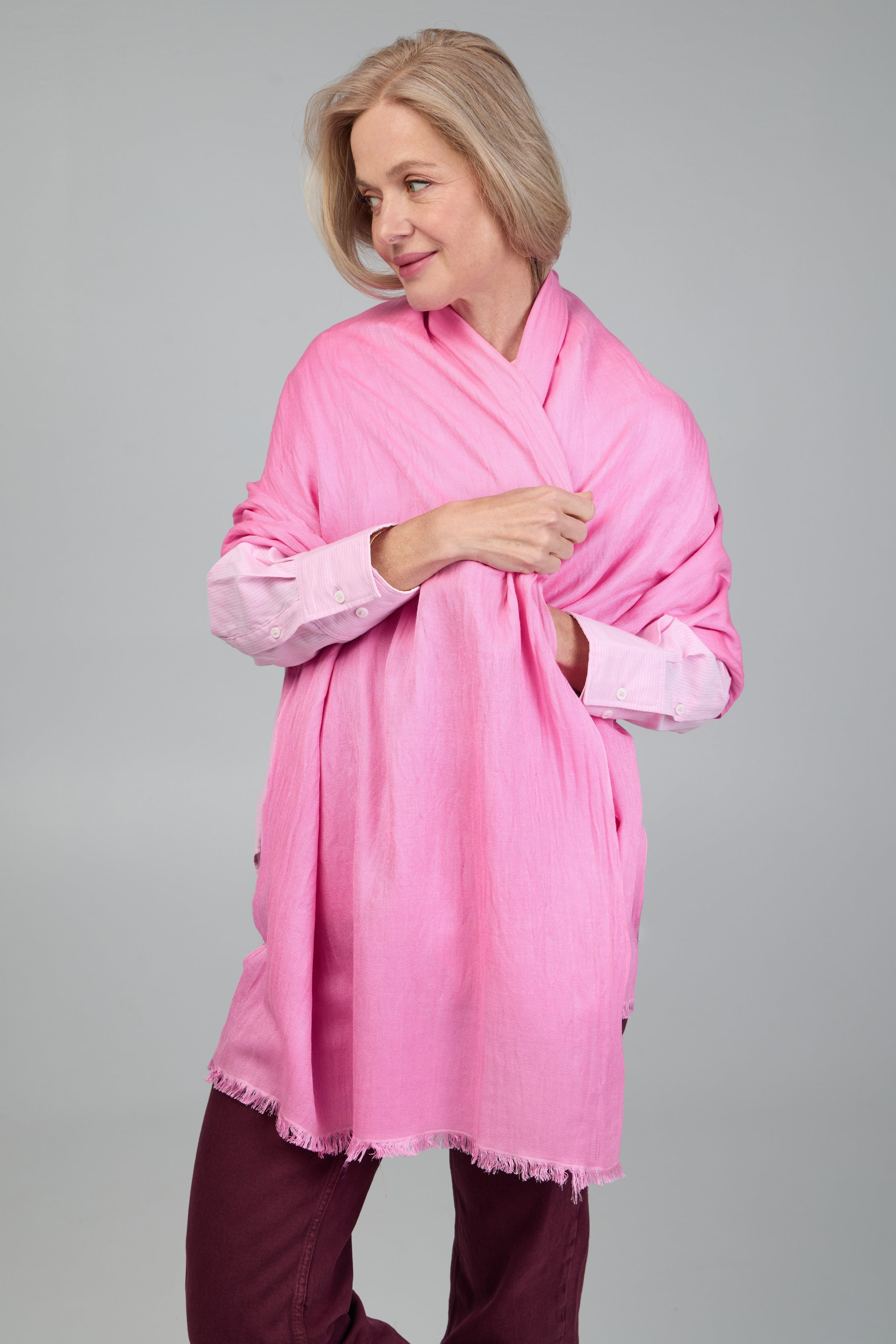 Luxury Fringed Cashmere Scarf for Women - Soft Winter Wrap Shawl - Perfect for Cold Weather, Office & Evening Outfits