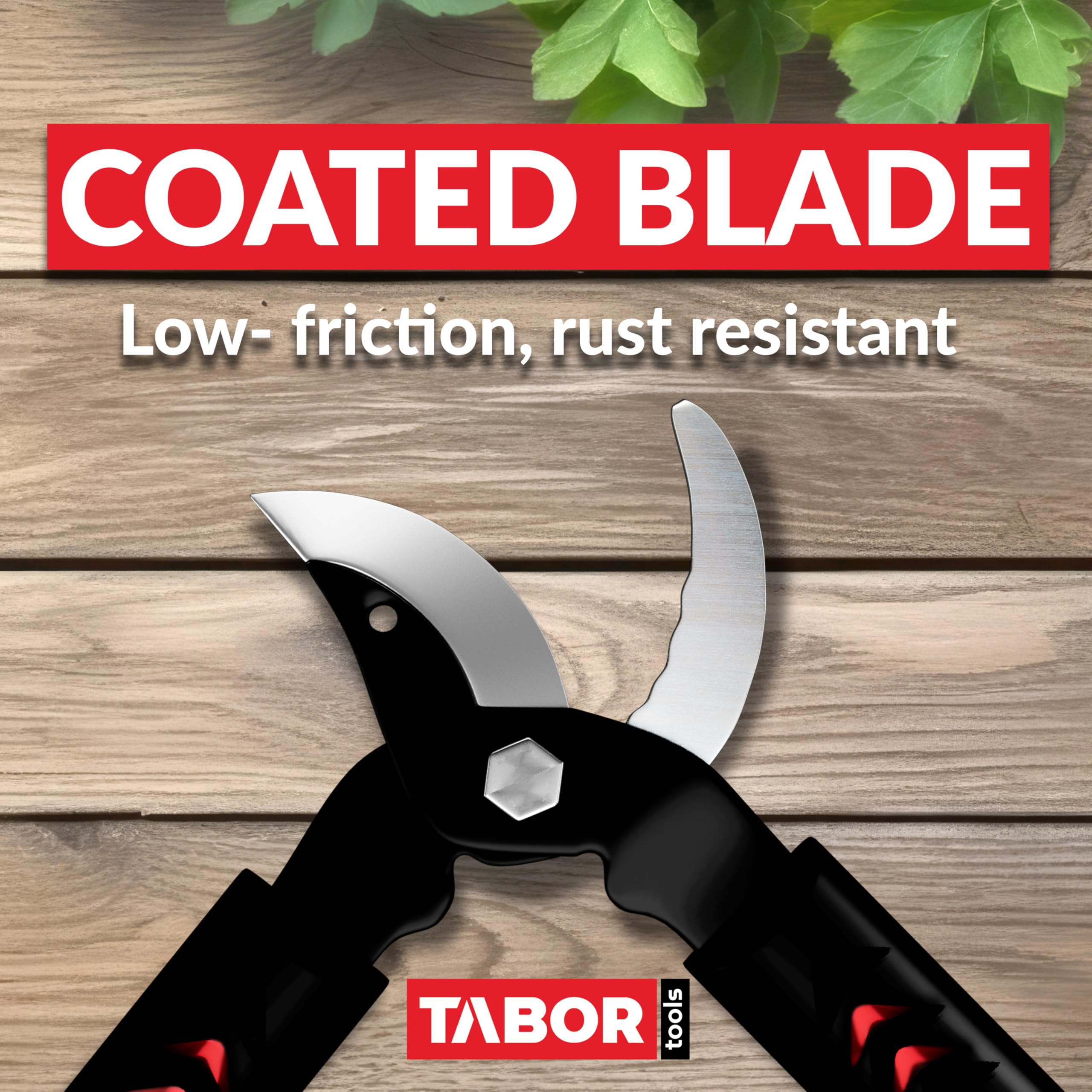 TABOR TOOLS GL18A Small Bypass Lopper - 1.25 Inch Clean Cut Capacity, Short Tree Trimmer for Easy Branch Cutting | Perfect for Gardening, Landscaping, and Pruning Small Trees & Shrubs