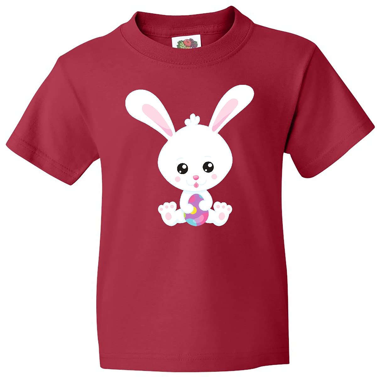 Inktastic Easter Cute Bunny White Bunny Easter Eggs Youth T-Shirt - Perfect for Easter Celebrations, Spring Outfits & Kids Holiday Parties