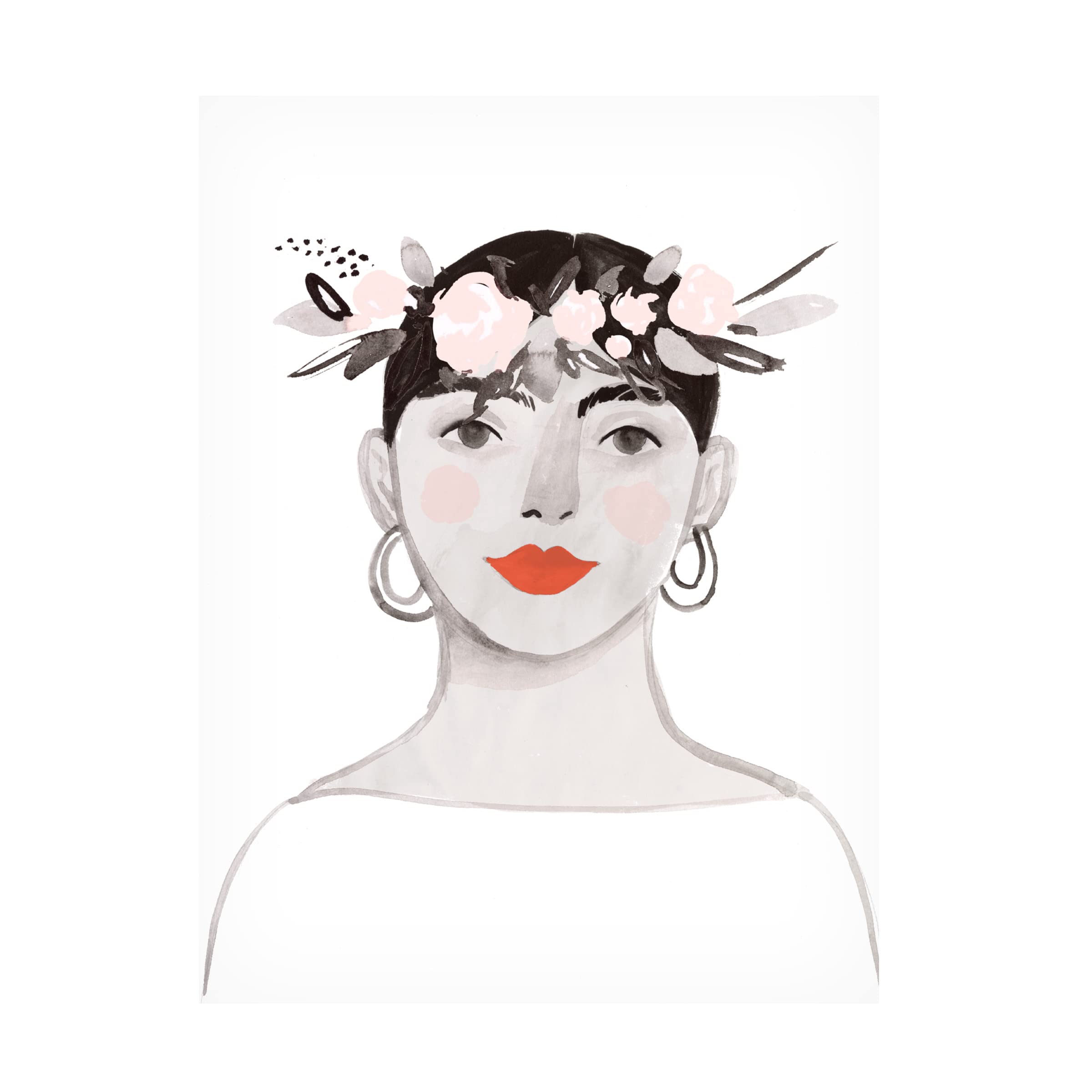 Victoria Borges 'Blossom Crown III' Floral Canvas Wall Art Print - Elegant Home Decor for Living Room, Bedroom & Office