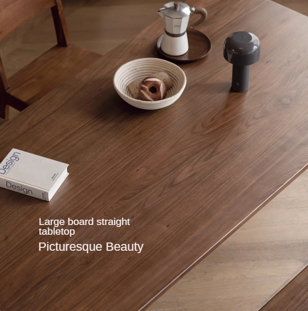 Premium Black Walnut Solid Wood Modern Dining Table - 6 Seater Rustic Farmhouse Style - Perfect for Dining Room, Kitchen & Open Concept Living Spaces