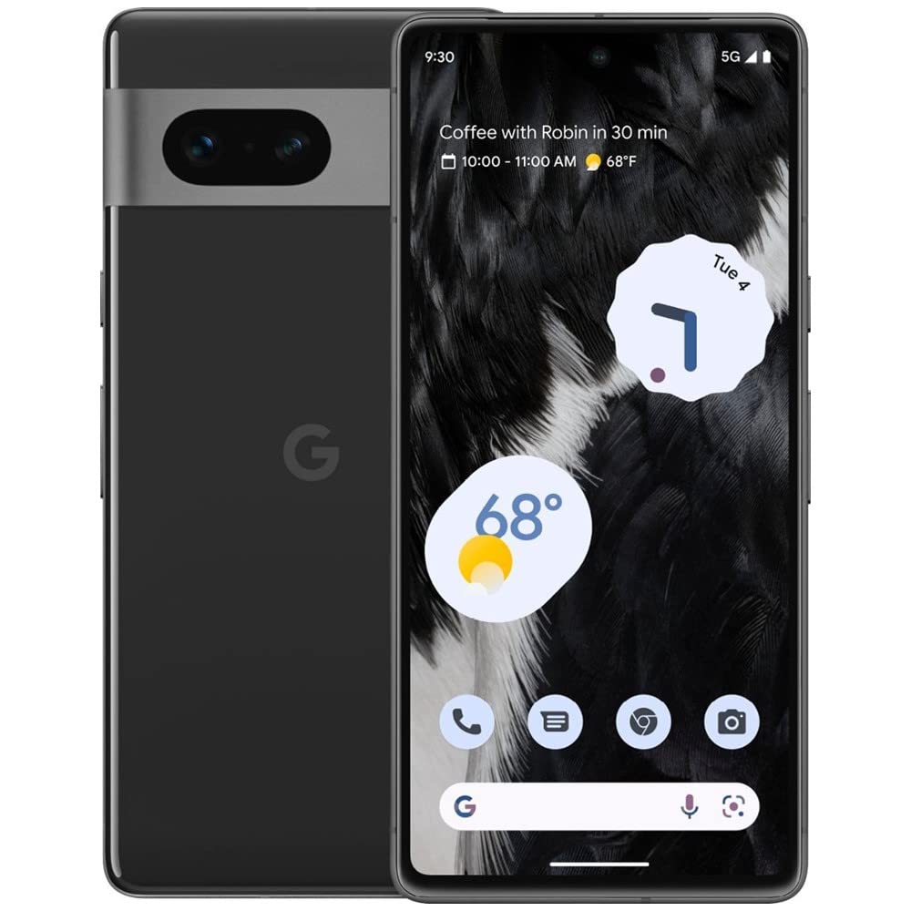 Google Pixel 7 128GB Unlocked Smartphone - AT&T Compatible, Obsidian Black (Renewed Like New) - Perfect for Photography, Streaming & Productivity