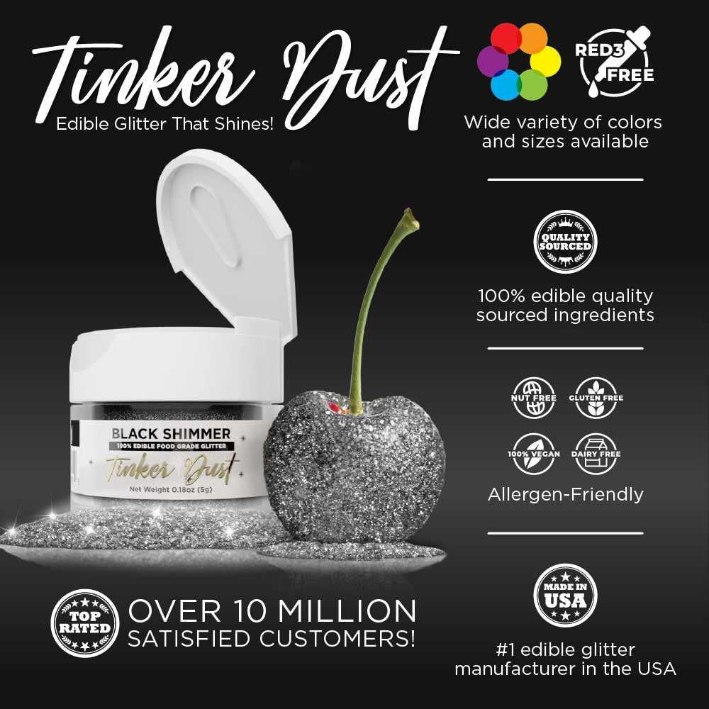 Premium Black Tinker Dust® Glitter - Bulk Size for Crafts, DIY Projects & Cosmetics | Perfect for Halloween, Nail Art & Party Decorations