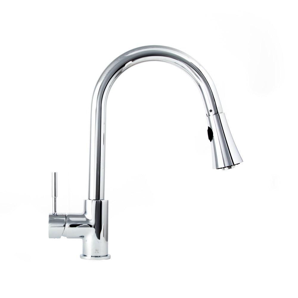 ZLINE Edison Pull Down Single Handle Kitchen Faucet in Chrome - High Arc Modern Design, Easy Installation, Durable Finish for Sink & Countertop - Perfect for Home Kitchen, Restaurant, RV & Commercial Use