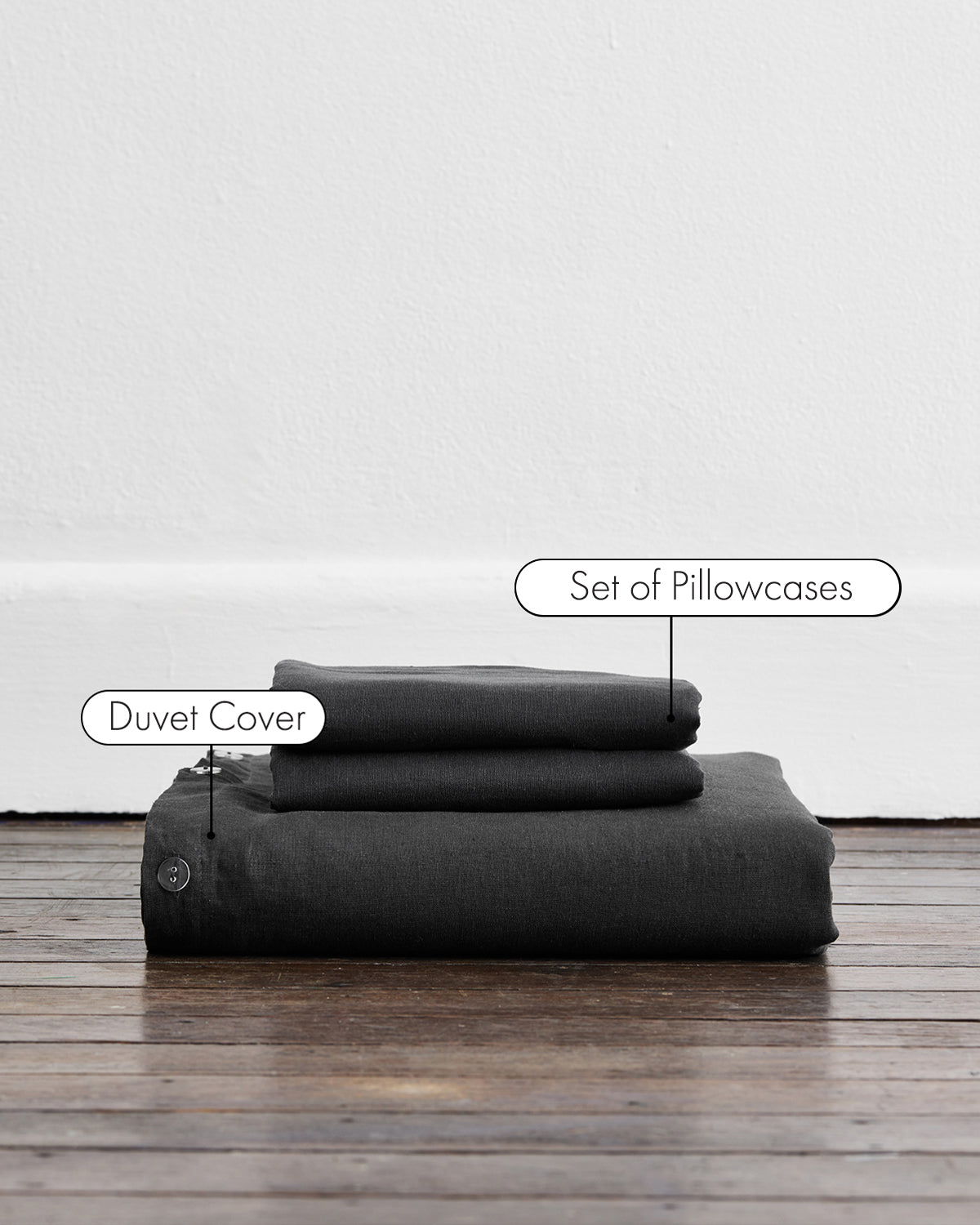 100% French Flax Linen Duvet Cover Set - Natural Charcoal Gray - Breathable & Hypoallergenic Bedding for All Seasons - Perfect for Master Bedroom, Guest Room & Airbnb