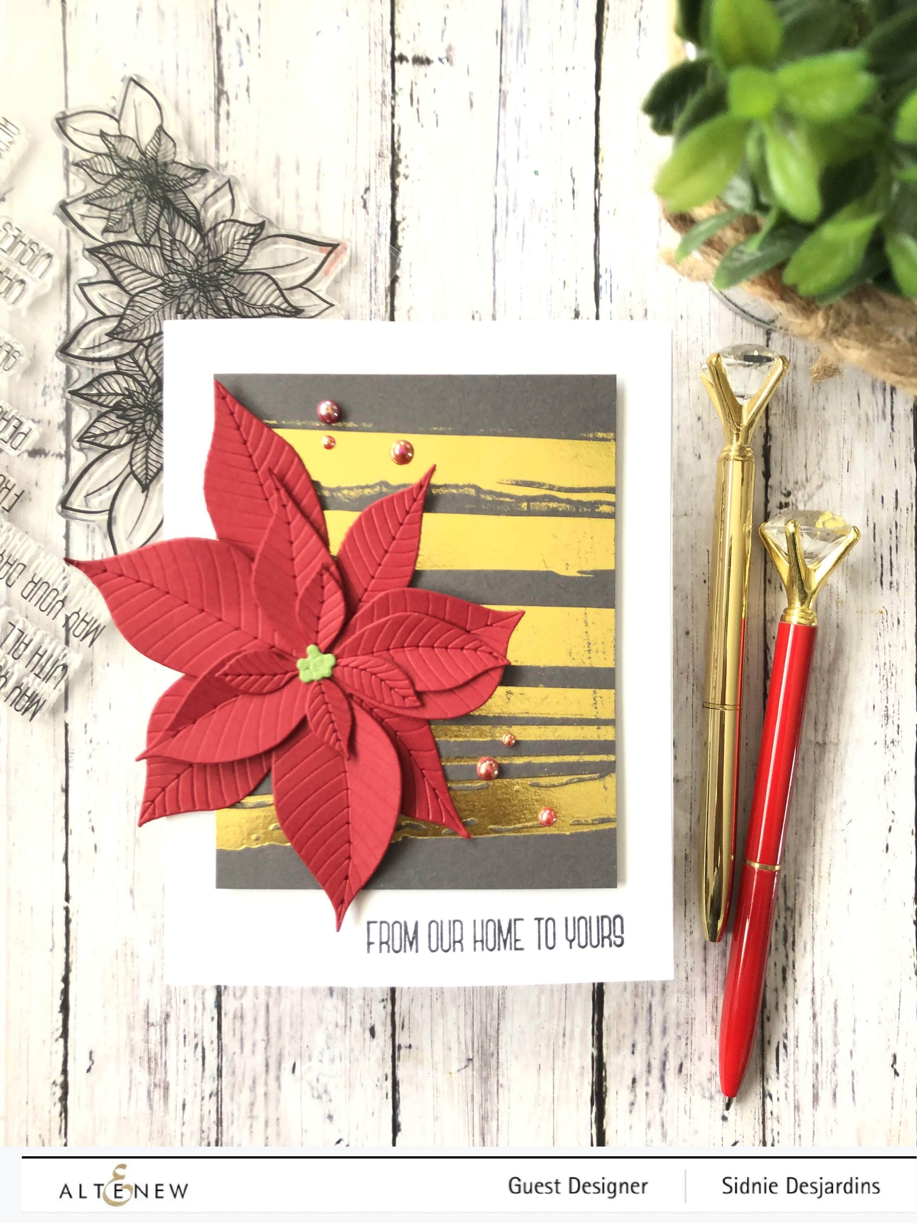 Poinsettia 3D Die Set for Card Making & Scrapbooking - Christmas Holiday DIY Craft Supplies