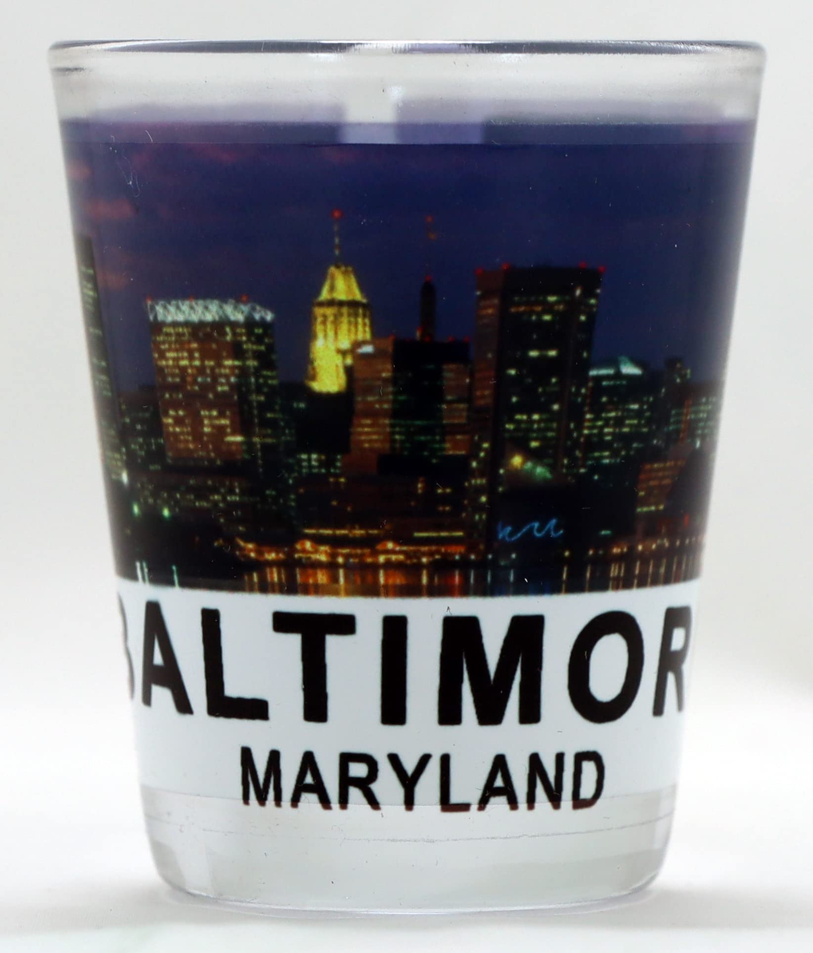 Baltimore Maryland City Skyline Color Photo Shot Glass - Unique Souvenir & Collectible for Whiskey, Tequila, and Cocktail Lovers - Perfect for Parties, Gifts, and Home Bar Decor
