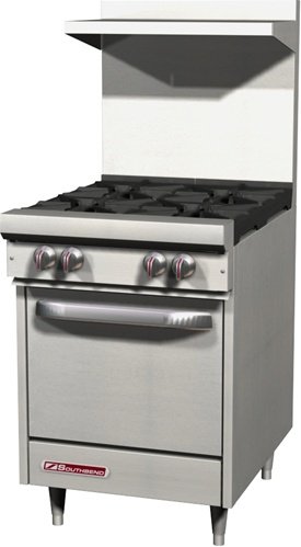 Southbend S-Series S24E 24-Inch Commercial Gas Range with 4 Open Burners & Standard Oven | 147,000 BTU High Output | Perfect for Restaurants, Catering & Commercial Kitchens