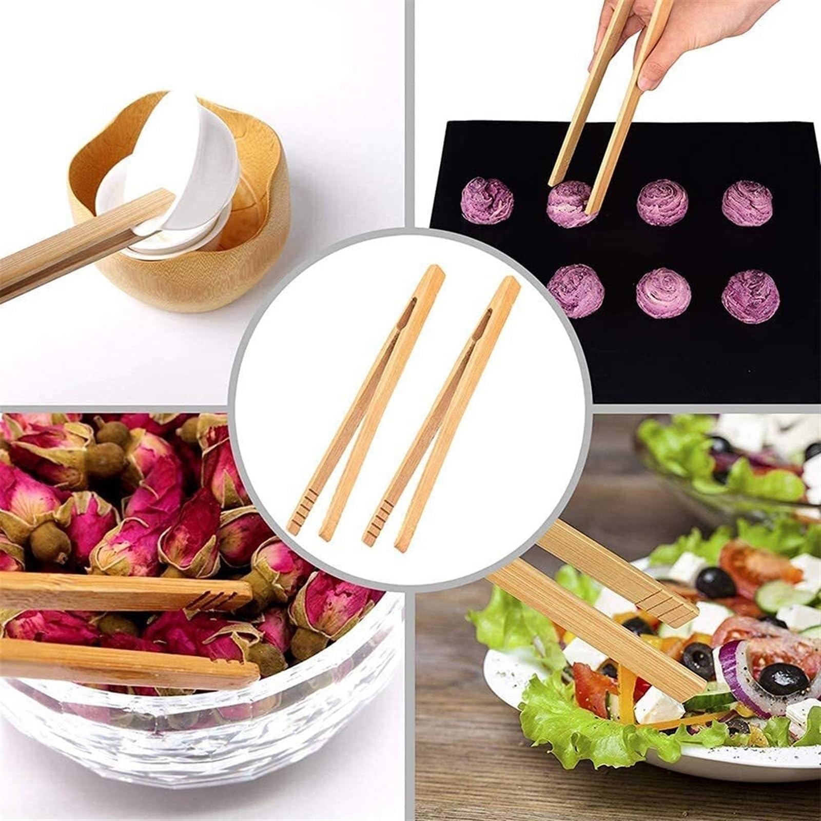 Premium Stainless Steel Hair Removal Tweezers & Kitchen Tongs Set - 2-in-1 Cooking Tweezers, Food Toaster Tongs, Tea Bag Clip - Perfect for Salon, Home Kitchen & BBQ Use