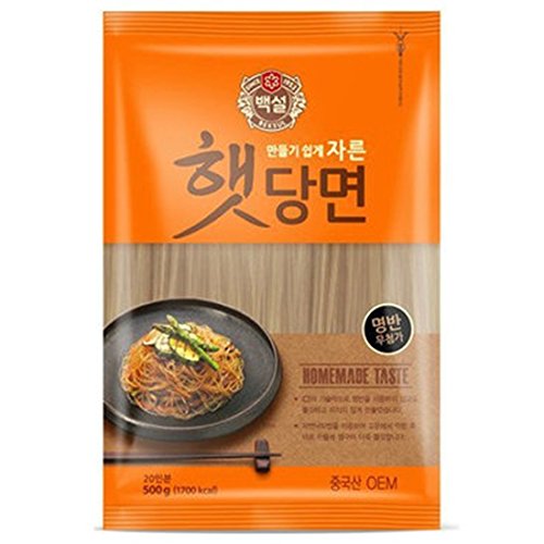 5-Pack CJ Beksul Korean Glass Noodles (Dangmyeon) - 100% Sweet Potato Starch Vermicelli, 500g Each | Authentic Korean Food for Japchae, Stir Fry & Hot Pot Dishes