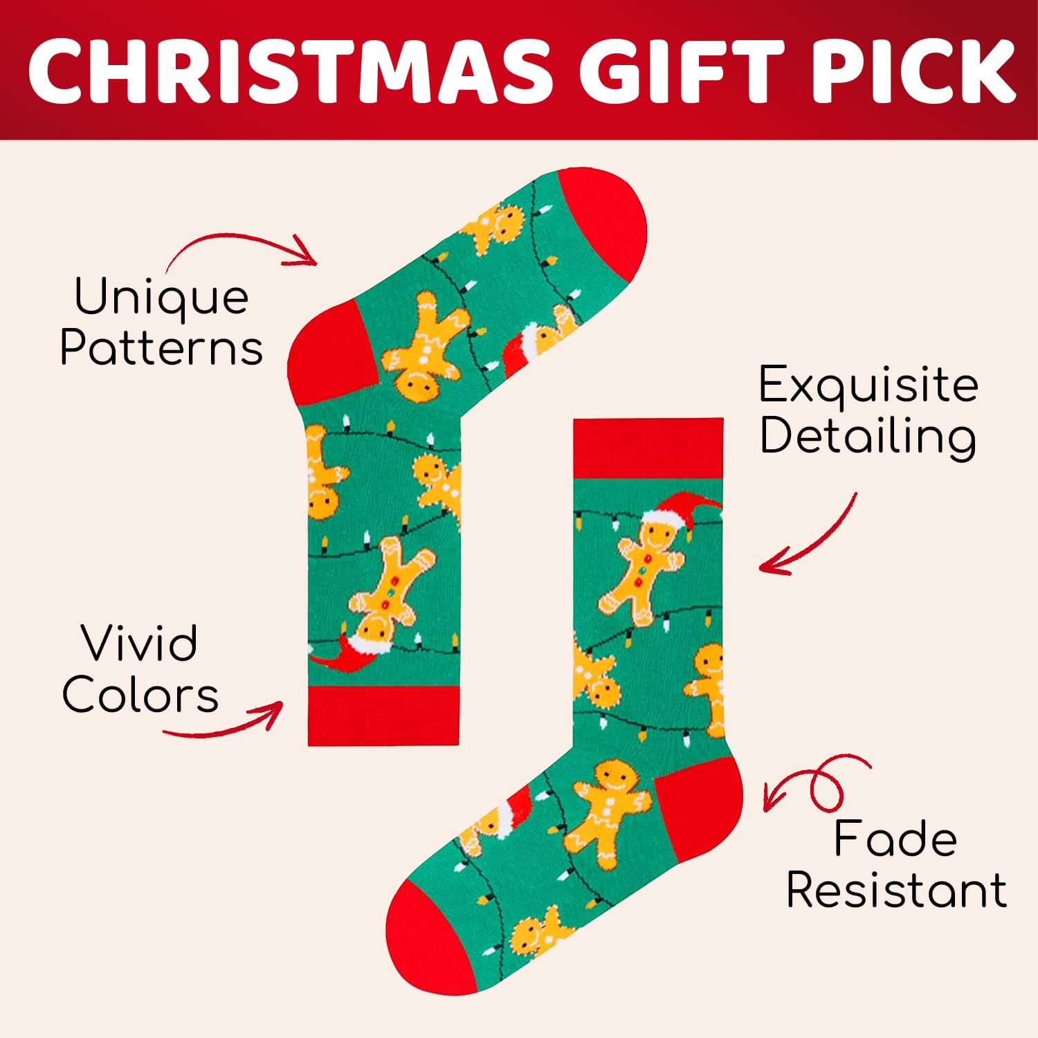 HappyPop Christmas Stocking Socks for Teens & Adults - Fun Holiday Gift Socks for Secret Santa, Xmas Stocking Stuffers - Perfect for Holiday Parties, Gift Exchanges & Cozy Winter Wear
