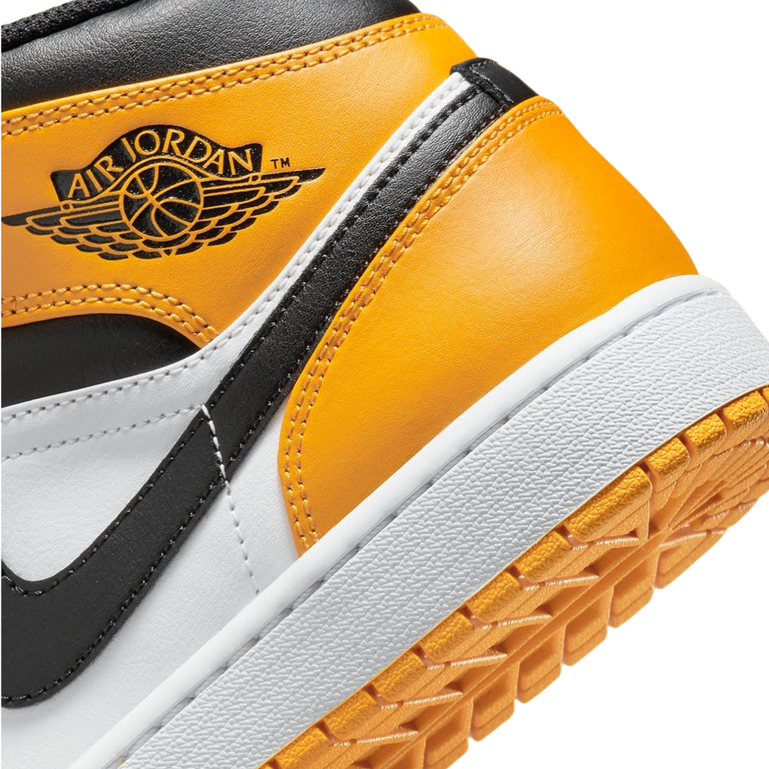 Air Jordan 1 Mid Sneakers - Yellow Toe, Black & White Basketball Shoes for Men | Casual Wear & Street Style Fashion