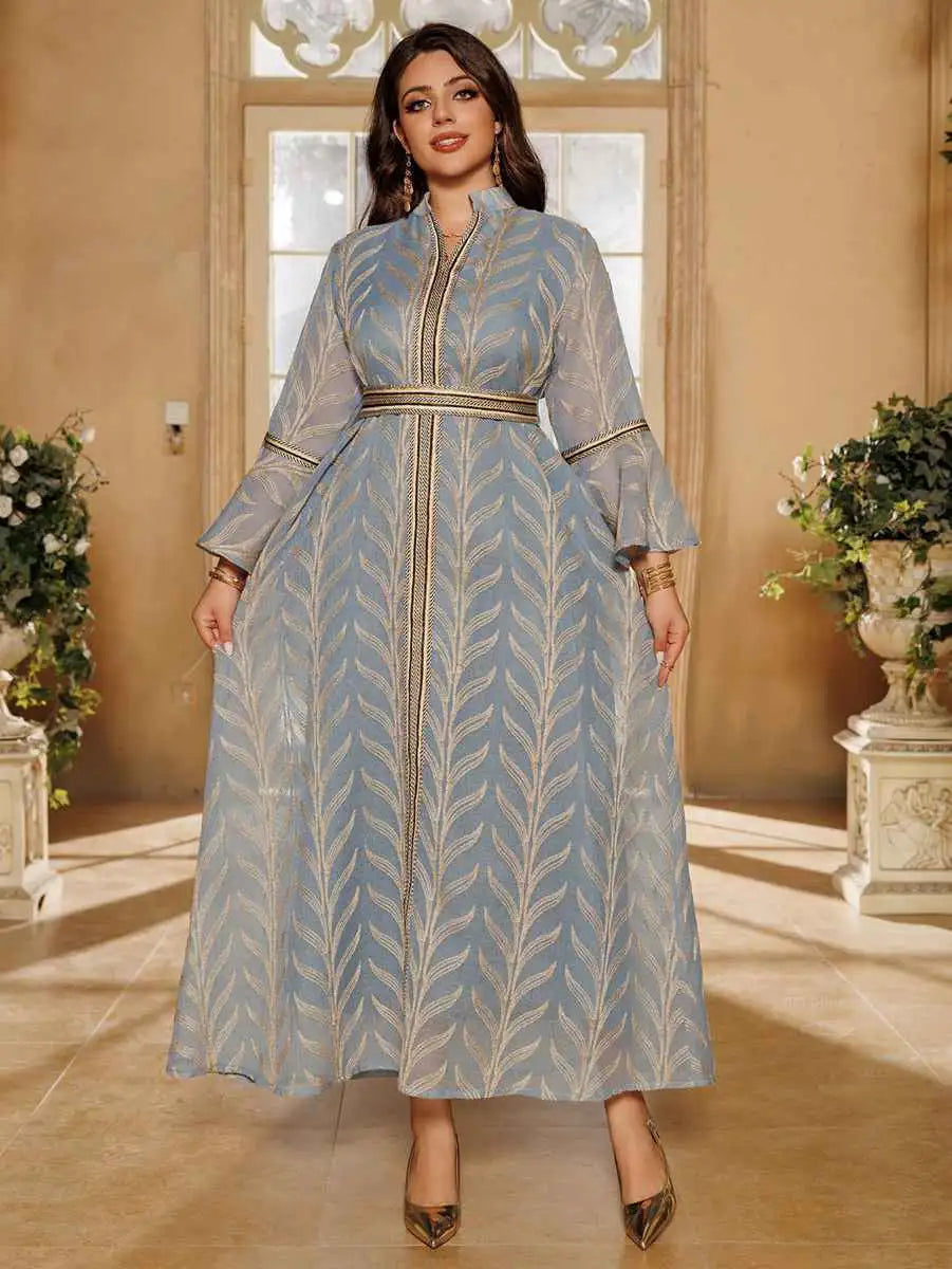 Elegant Eid Doris Embroidered Caftan Dress for Women - Boho Moroccan Kaftan with Intricate Embroidery - Perfect for Eid, Weddings, and Special Occasions