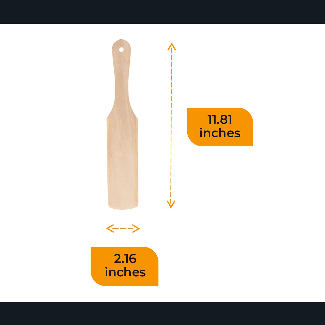 Wooden Pancake Turner - Natural Wood Cooking Spatula with Long Handle - Non-Scratch Kitchen Turner for Flipping Pancakes, Eggs & Burgers - Perfect for Breakfast Cooking, Camping & Outdoor Grilling