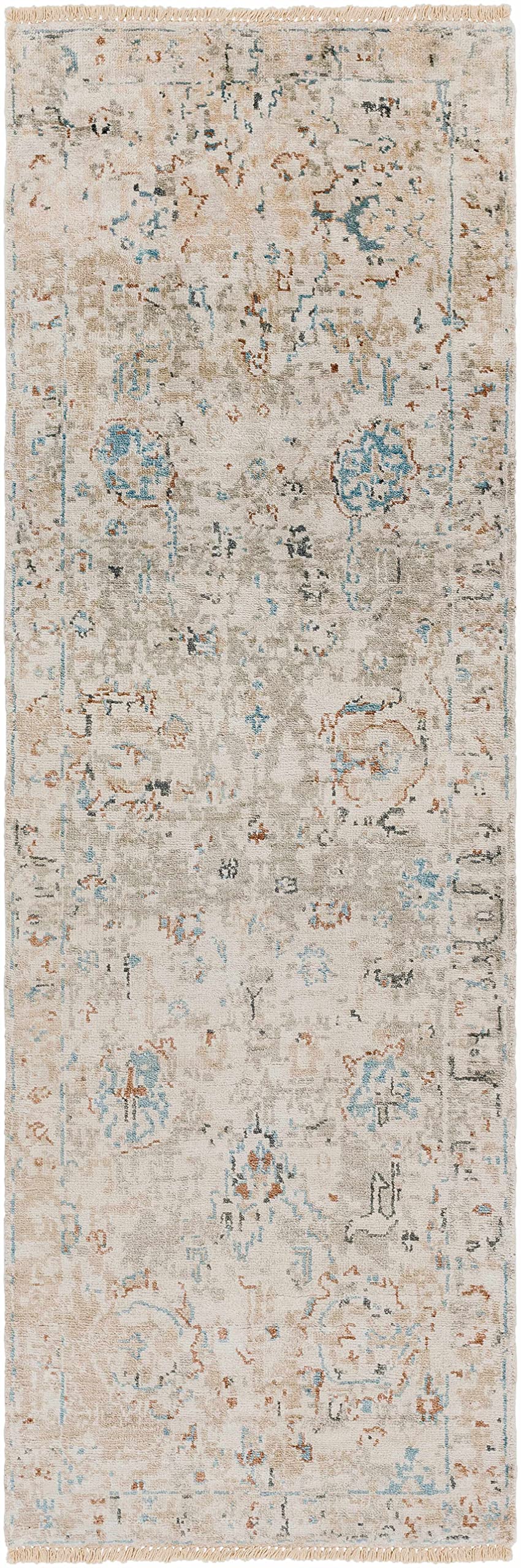 Hauteloom Gonzaga Traditional Area Rug 5' x 8' - Denim, Sky Blue, Dark Red - Perfect for Living Room & Bedroom Decor - Soft & Durable Handmade Rug for Home, Office, or Dorm