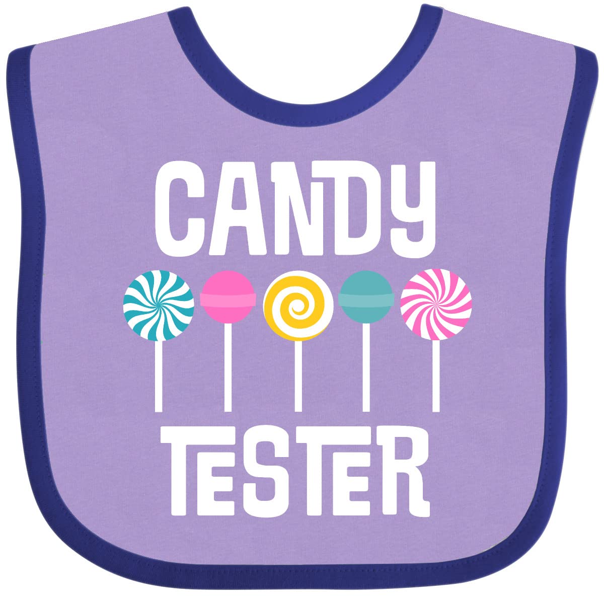 Inktastic Candy Tester Cute Sweets Baby Bib - Soft Cotton Drool Bib for Infants & Toddlers - Perfect for Mealtime, Feeding, and Photo Shoots