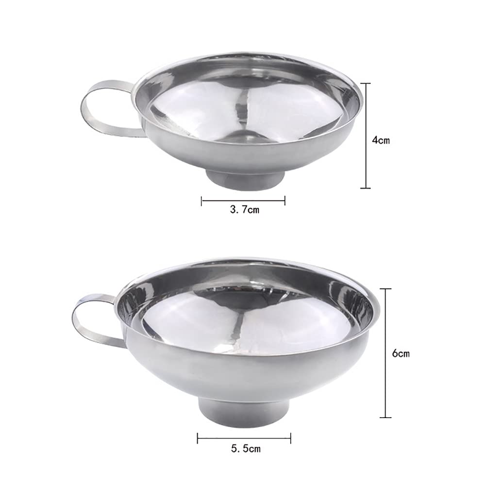 Alnicov 2-Pack Stainless Steel Canning Funnel Set - Wide & Regular Mouth Mason Jar Funnel with Handle for Liquid & Dry Ingredients (Small + Large Sizes) - Perfect for Home Canning, Food Preservation & Kitchen Transfer