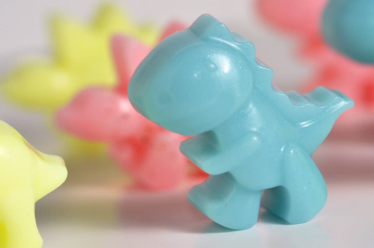 Kaved Essentials Mini Dinosaur Shaped Travel Soap Set for Kids - 10-12 Pieces (100g) in Wooden Gift Box | Perfect Birthday Present for Boys & Girls | Ideal for Travel, Camping & Daily Handwashing
