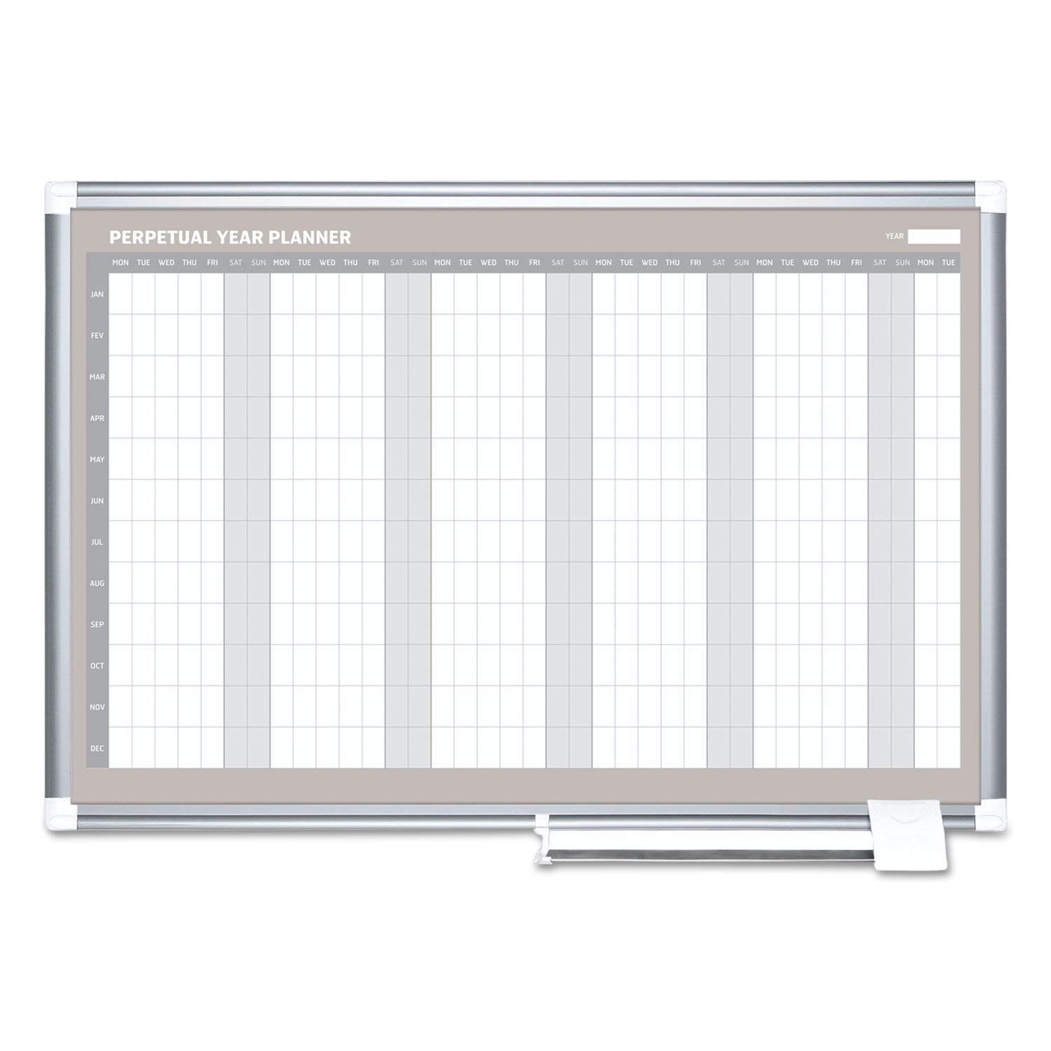 MasterVision Magnetic Dry Erase Whiteboard Calendar Planner - 36