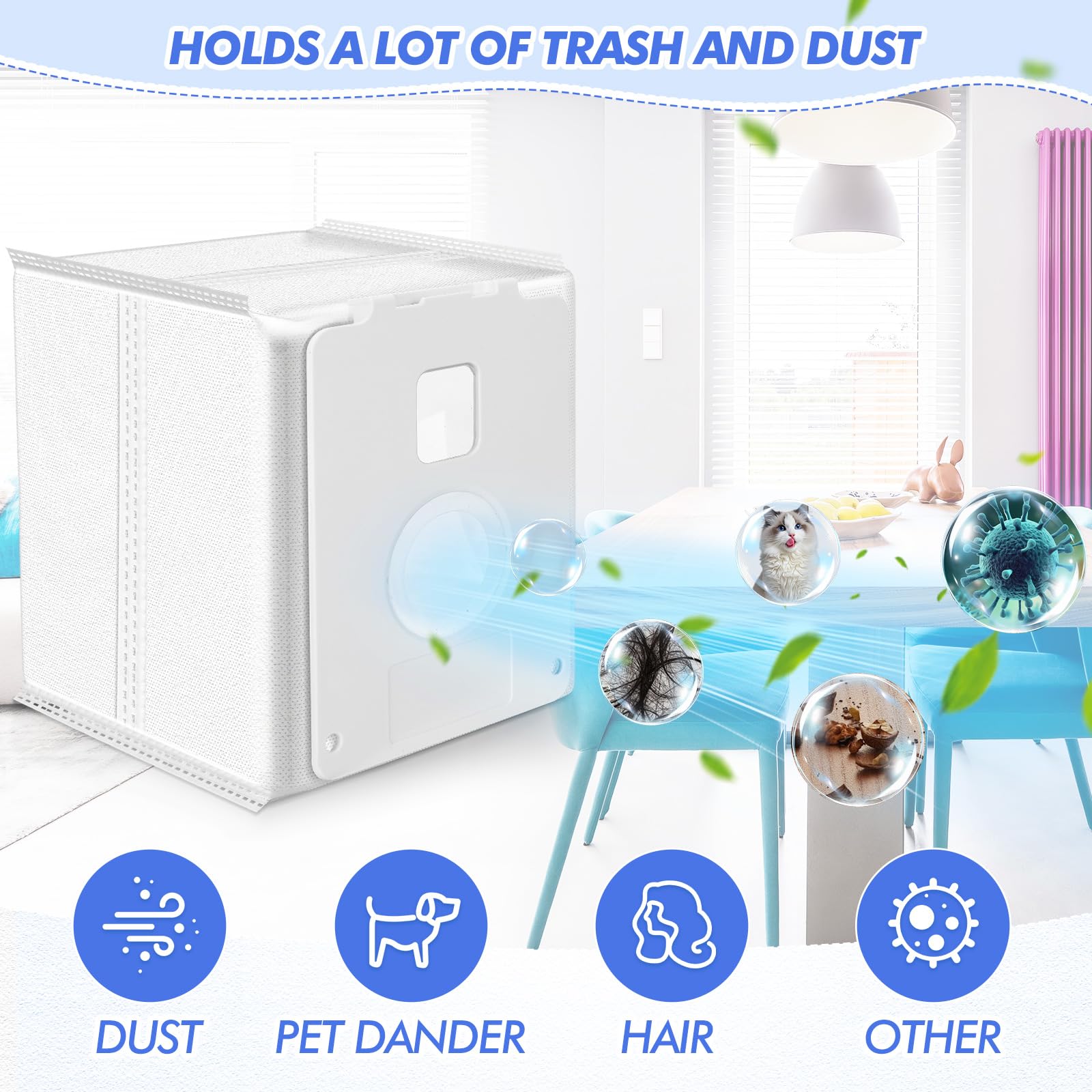 16 Pack Vacuum Dust Bags for LG All-in-One Cordless Cleaner A939KBGS, A938KBGS, A937KGMS, A949KTMS - Replacement Dirt Disposal Bags Compatible with LG All-in-One Tower - Perfect for Home Cleaning & Pet Hair Removal