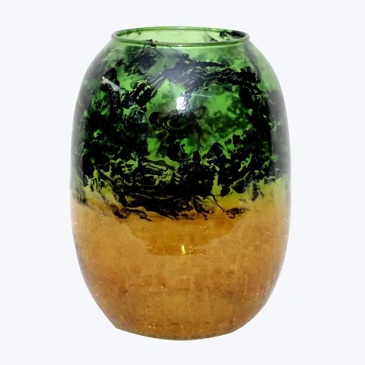 Elegant Marble Pattern Glass Vase for Home Decor - Perfect for Flowers, Centerpieces & Wedding Decorations