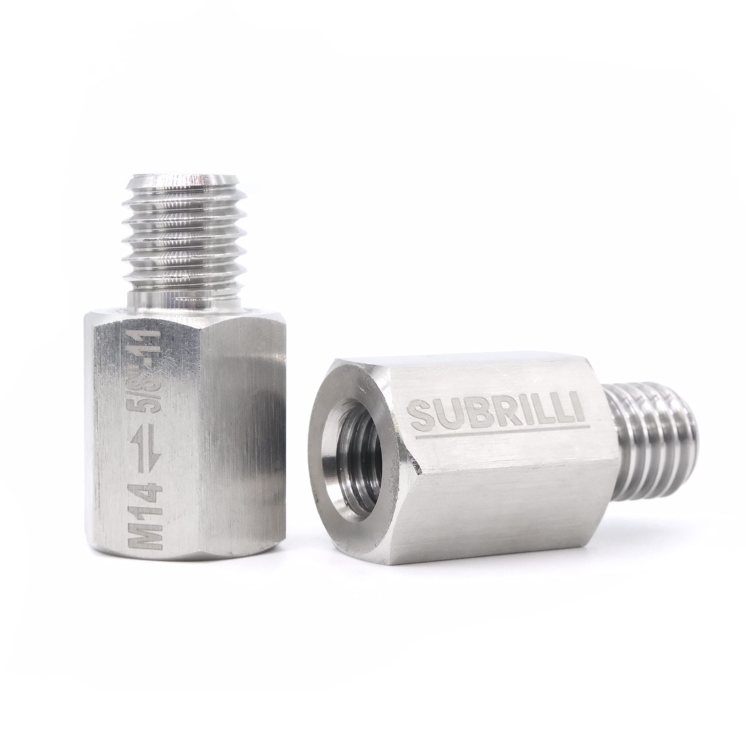 2-Pack M14 Female to 5/8-11 Male Angle Grinder Adapter Drill Bit Converter - Heavy Duty Stainless Steel Power Tool Accessory for Metal Cutting, Grinding & Polishing (Works with Dewalt, Milwaukee, Makita)