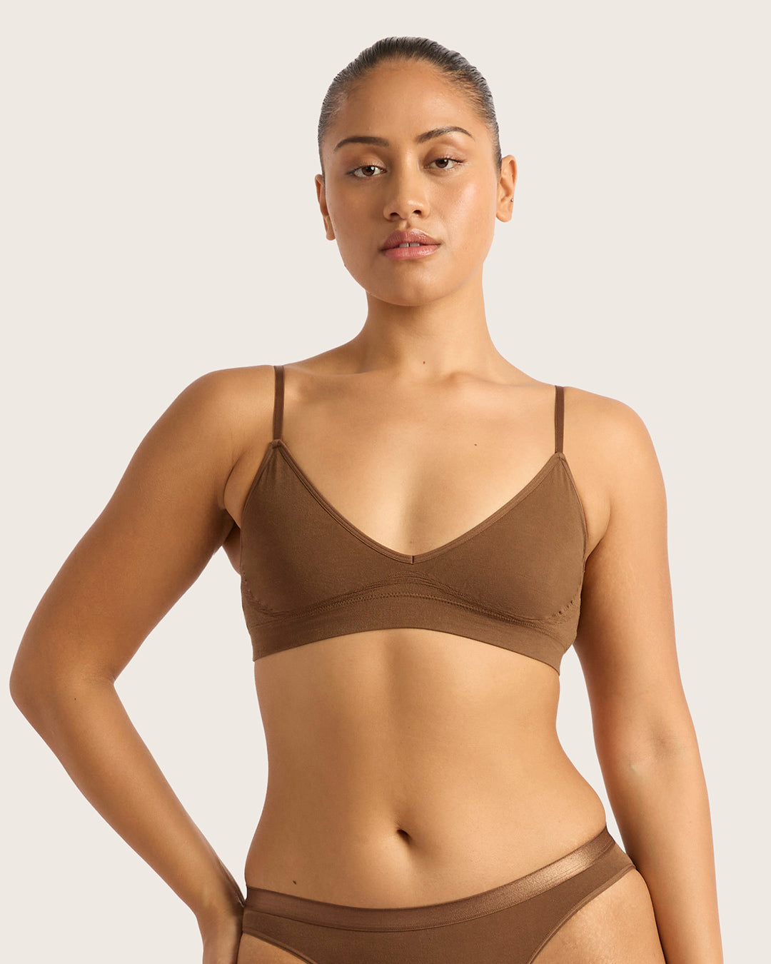 LYOLYTE Triangle Bralette - Comfortable Wireless Lace Bralette for Women | Perfect for Yoga, Lounge & Everyday Wear