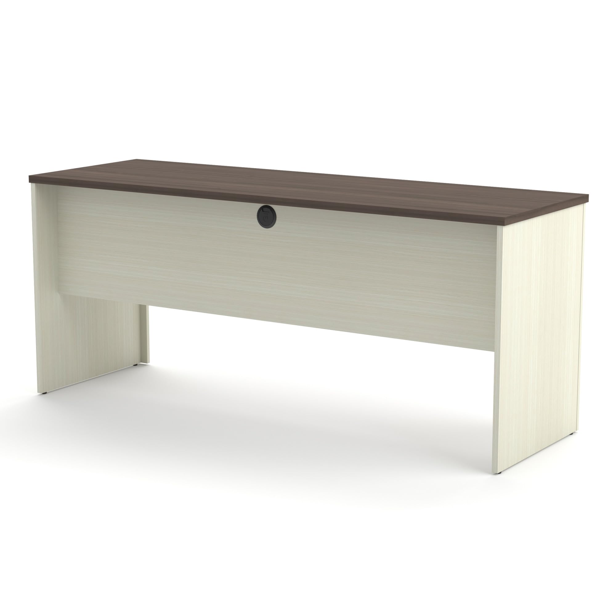 Bestar Prestige + 72W Narrow Computer Desk in White Chocolate & Antigua - Compact Home Office Desk for Small Spaces, Perfect for Work from Home & Study