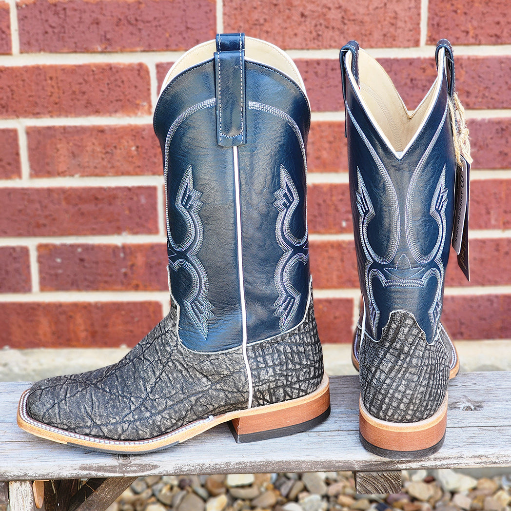 Anderson Bean Men's Granite Safari Blue Elephant Cowboy Boots - Western Style Leather Boots for Men, Comfortable & Durable for Riding, Work, and Outdoor Adventures