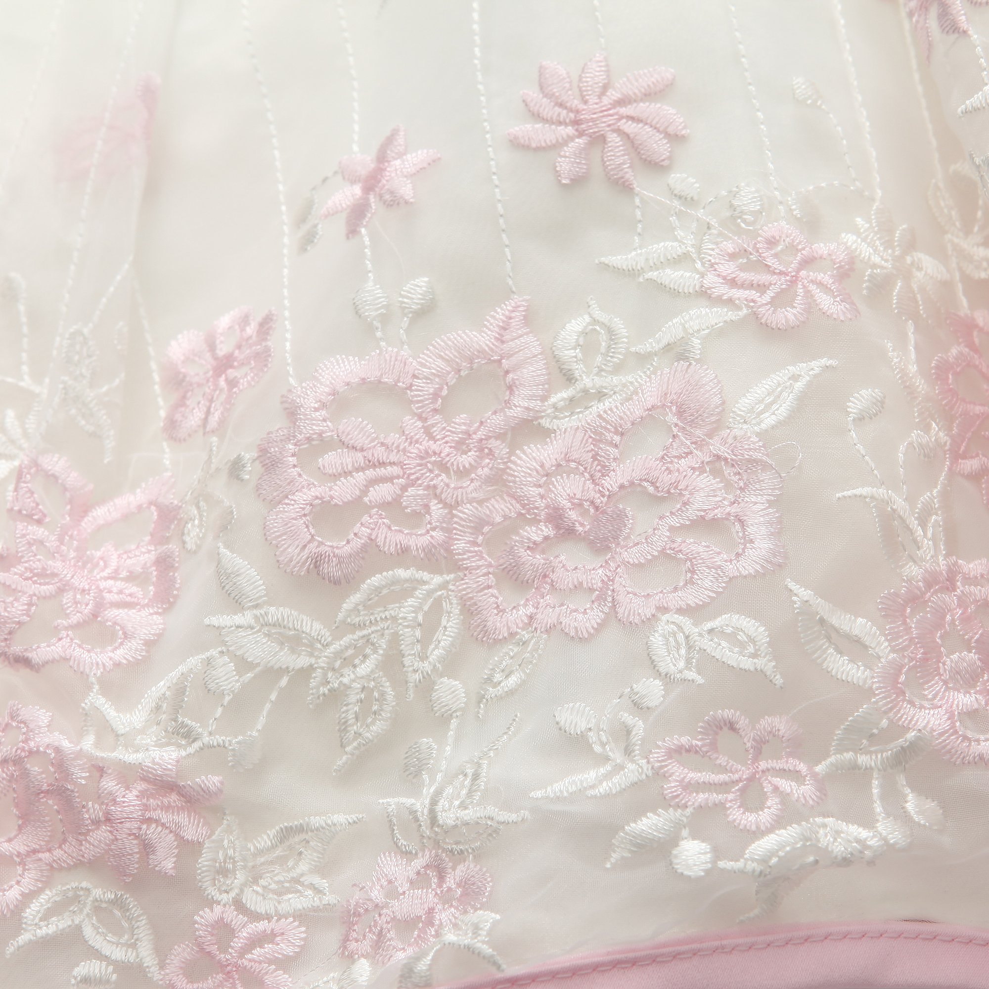 Richie House Girls' Floral Embroidered Pink Dress RH0817 - Perfect for Birthday Parties, School Events & Special Occasions