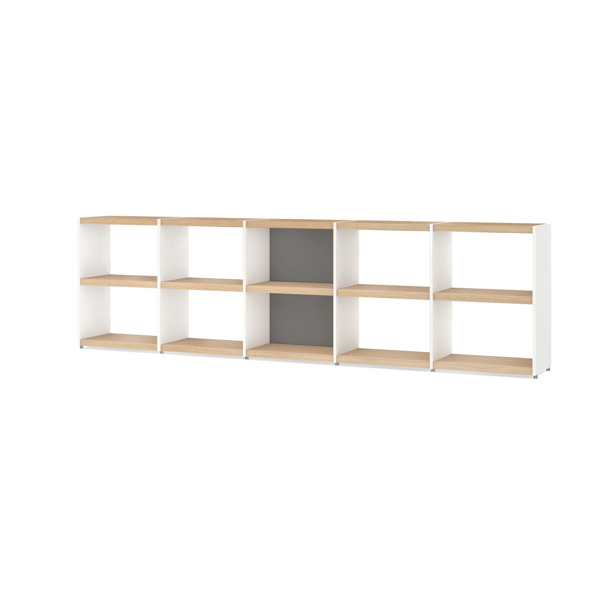 YOMO 5x2 Modular Bookshelf - Modern Wooden Bookcase with Adjustable Shelves for Home, Office & Living Room Storage Organizer