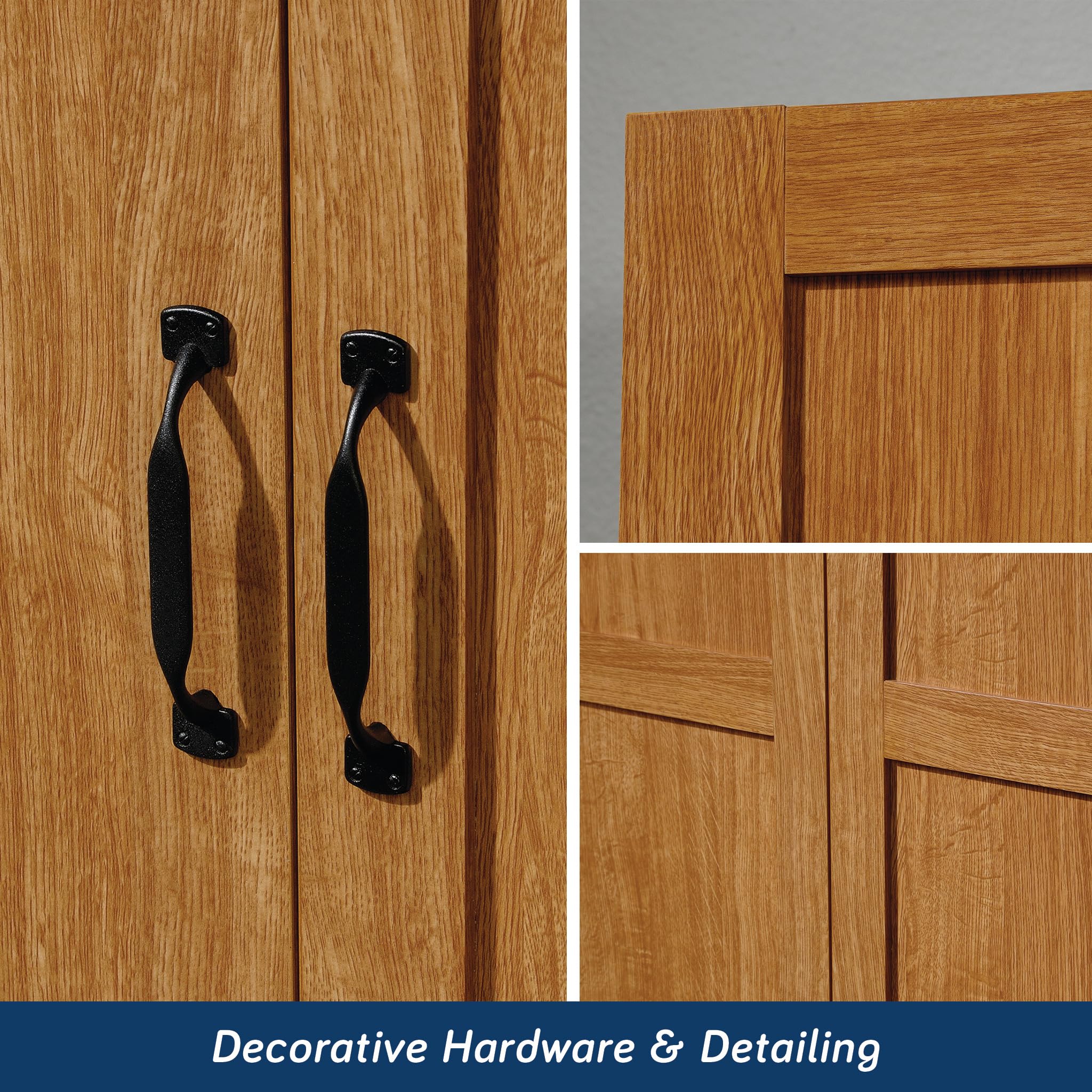 Sauder Storage Cabinet with Adjustable Shelves - Kitchen & Bathroom Organizer in Highland Oak