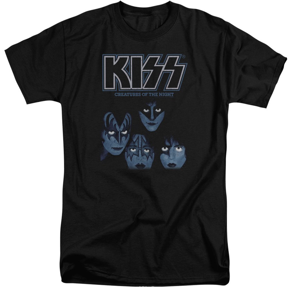 KISS Band 'Creatures of The Night' Graphic Tall T-Shirt by A&E Designs | Vintage Rock Tee for Concerts & Fan Events | Official Licensed Merchandise