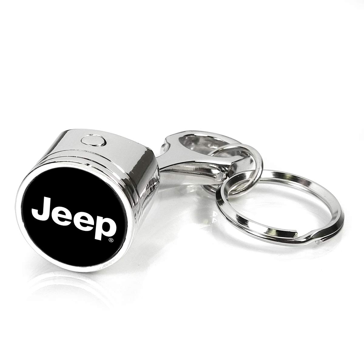 Jeep Engine Piston & Rod Metal Keychain - Chrome Finish Car Accessory for Jeep Wrangler, Cherokee & Gladiator - Perfect Gift for Jeep Enthusiasts & Off-Road Adventures