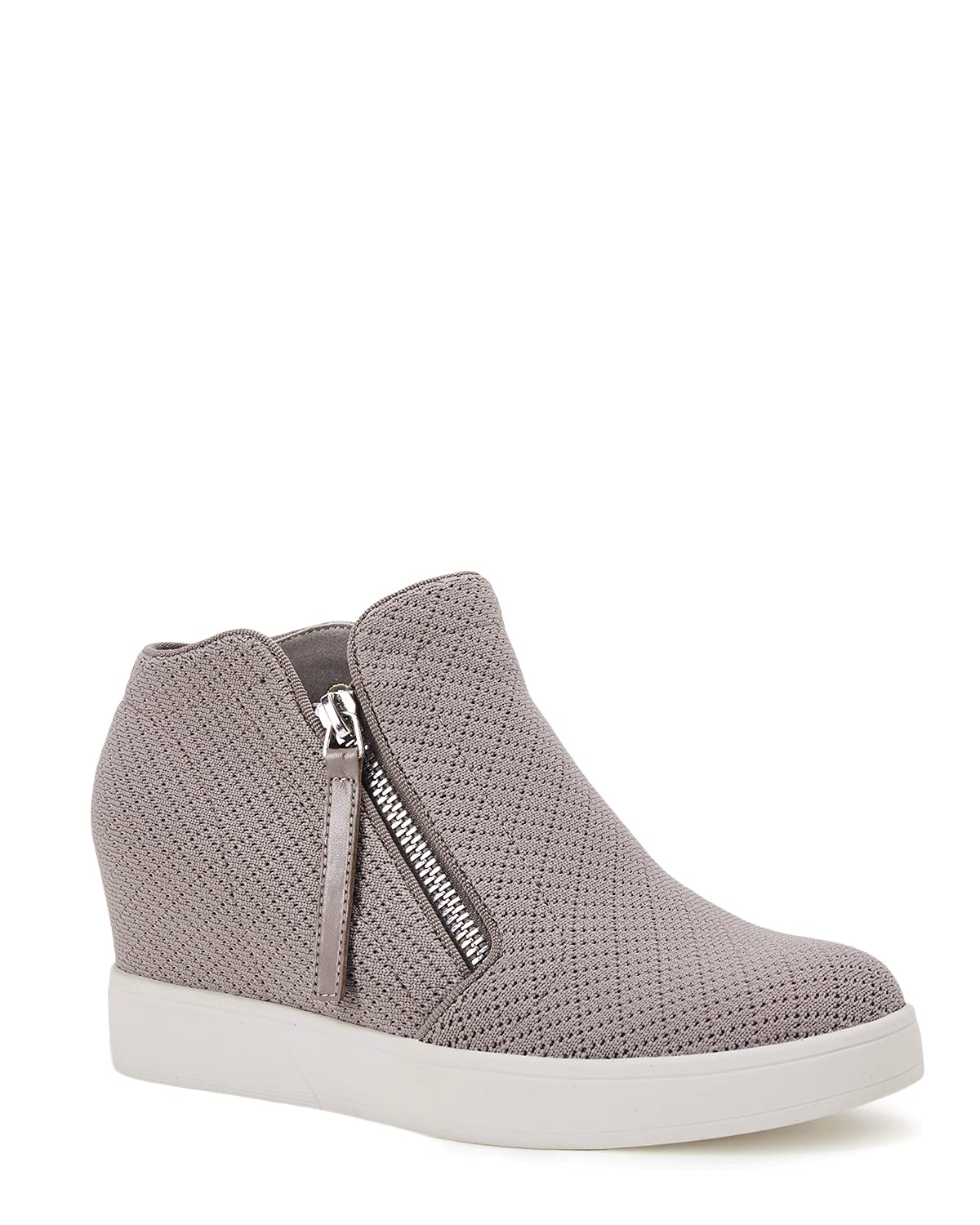 Phopix Women's Wedge Sneakers - Comfortable Hidden Wedge Platform Shoes with Side Zipper, Slip-On Ankle Booties for Casual Wear, Work & Daily Outfits