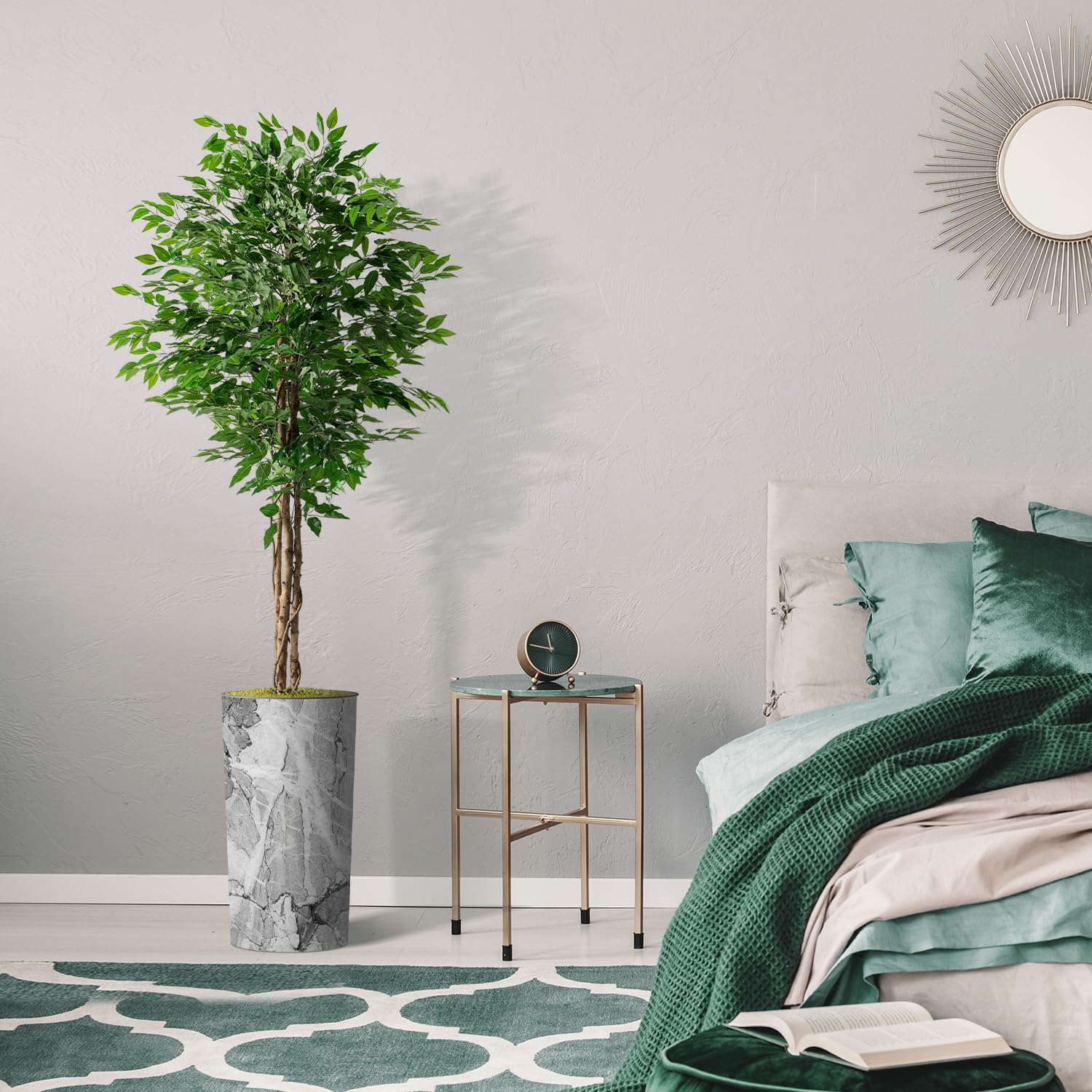 Artificial Ficus Silk Tree in Modern Planter - 75