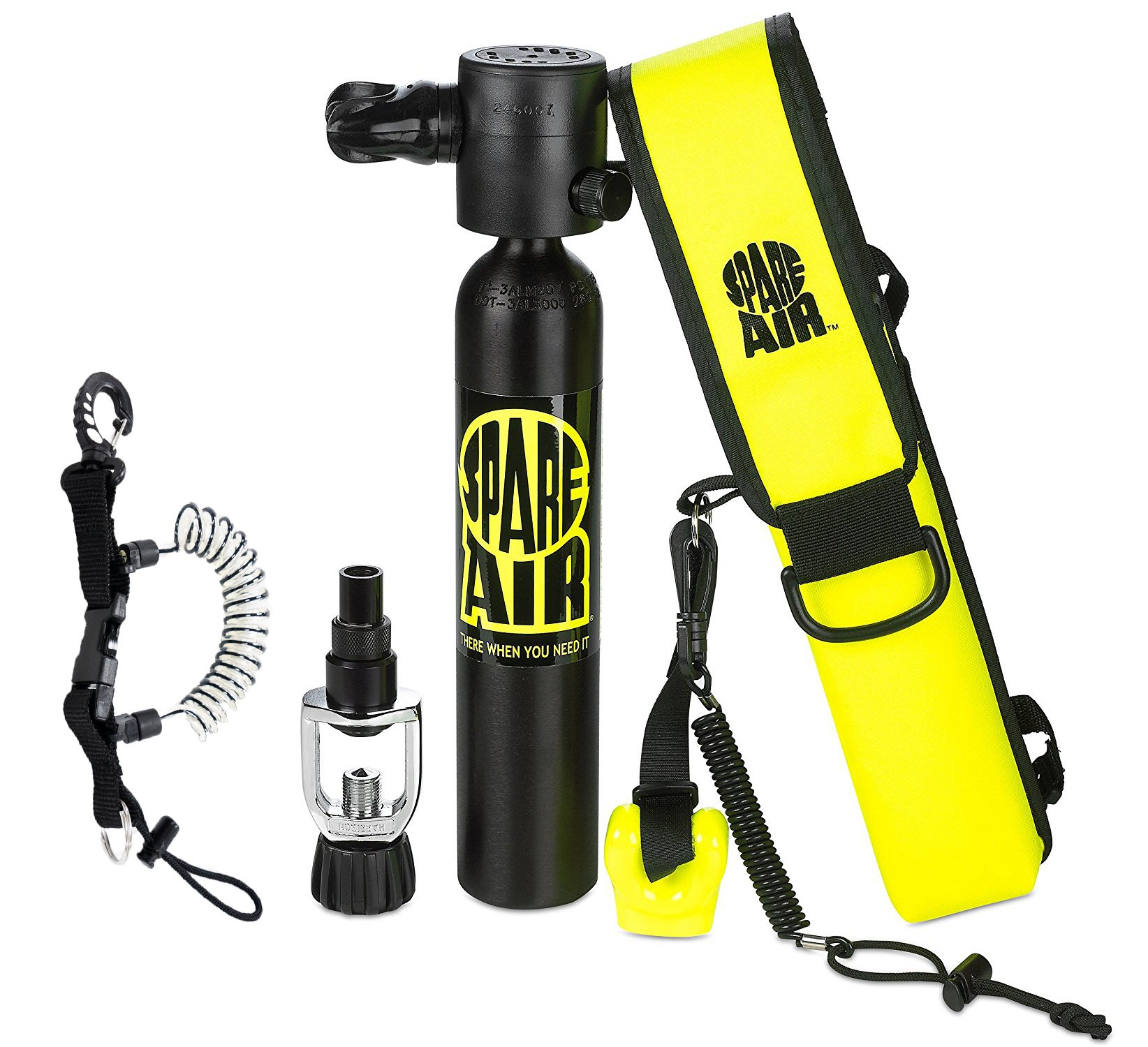 Spare Air Model 300 Scuba Diving Emergency Air Supply Kit - 3.0 cu ft Portable Oxygen Tank with Free Coil Lanyard | Perfect for Scuba Divers, Snorkelers & Underwater Emergencies