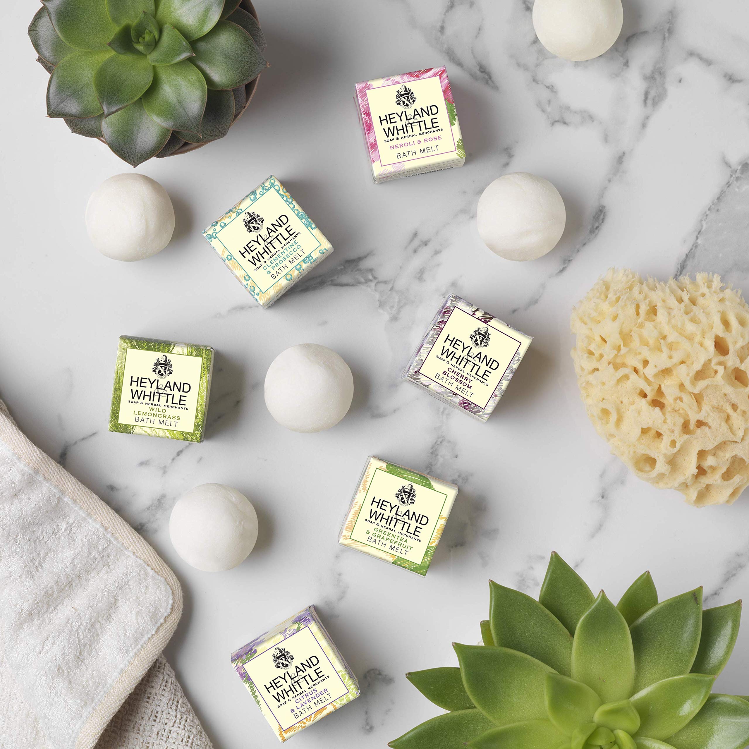 Heyland & Whittle Wild Lemongrass Bath Melt - 100% Natural Aromatherapy Soak for Relaxation & Stress Relief - Perfect for Spa Nights & Self-Care Rituals