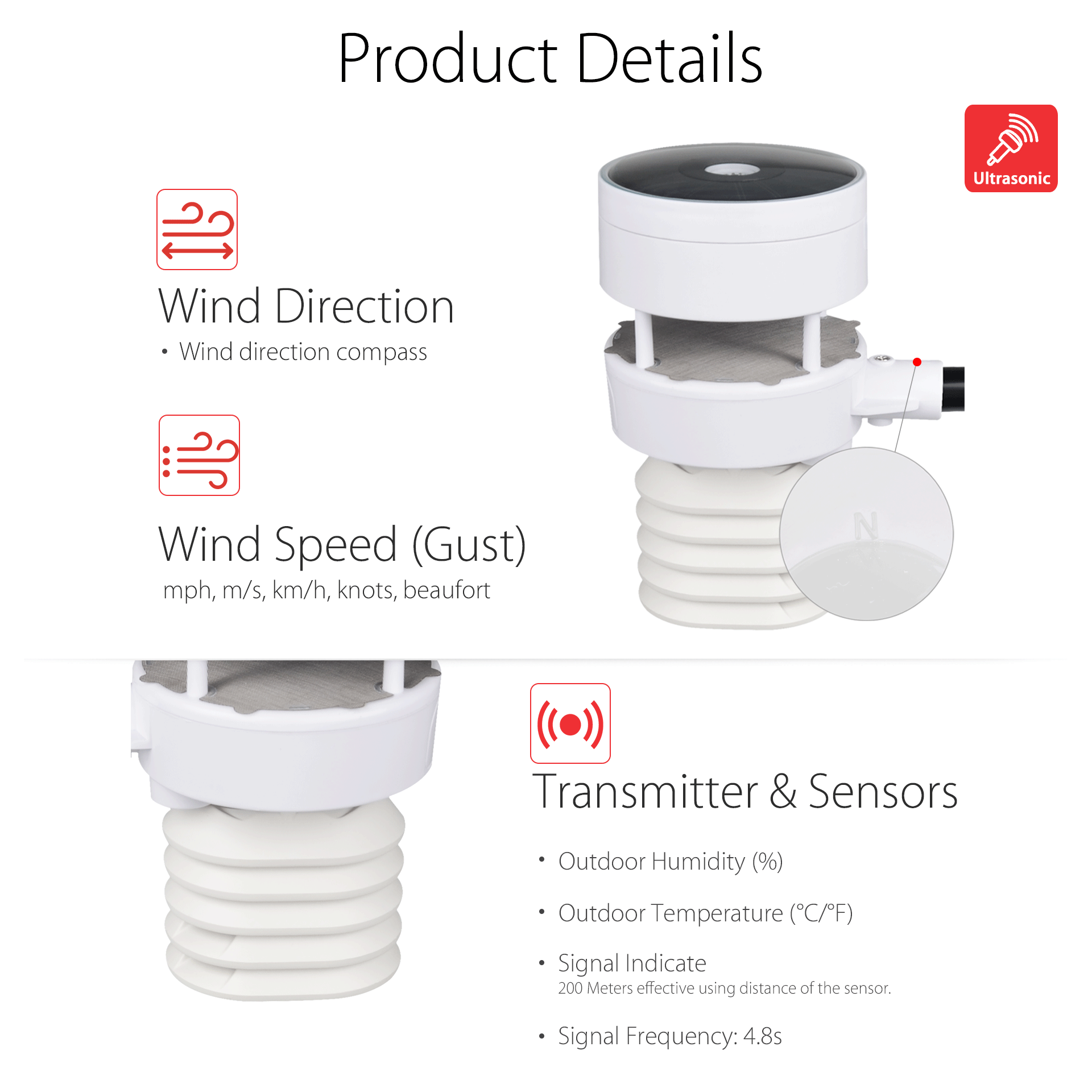 PanTech Wireless Weather Station with WiFi, Ultrasonic Wind Sensor & Solar Power - PT HP2553 - AU Stock - Perfect for Home, Garden & Outdoor Monitoring